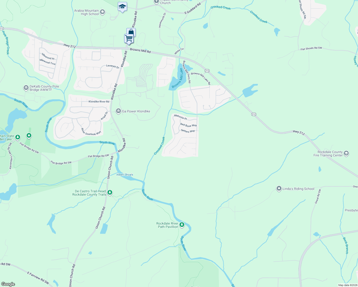 map of restaurants, bars, coffee shops, grocery stores, and more near 7109 Ravenwood Lane in Stonecrest