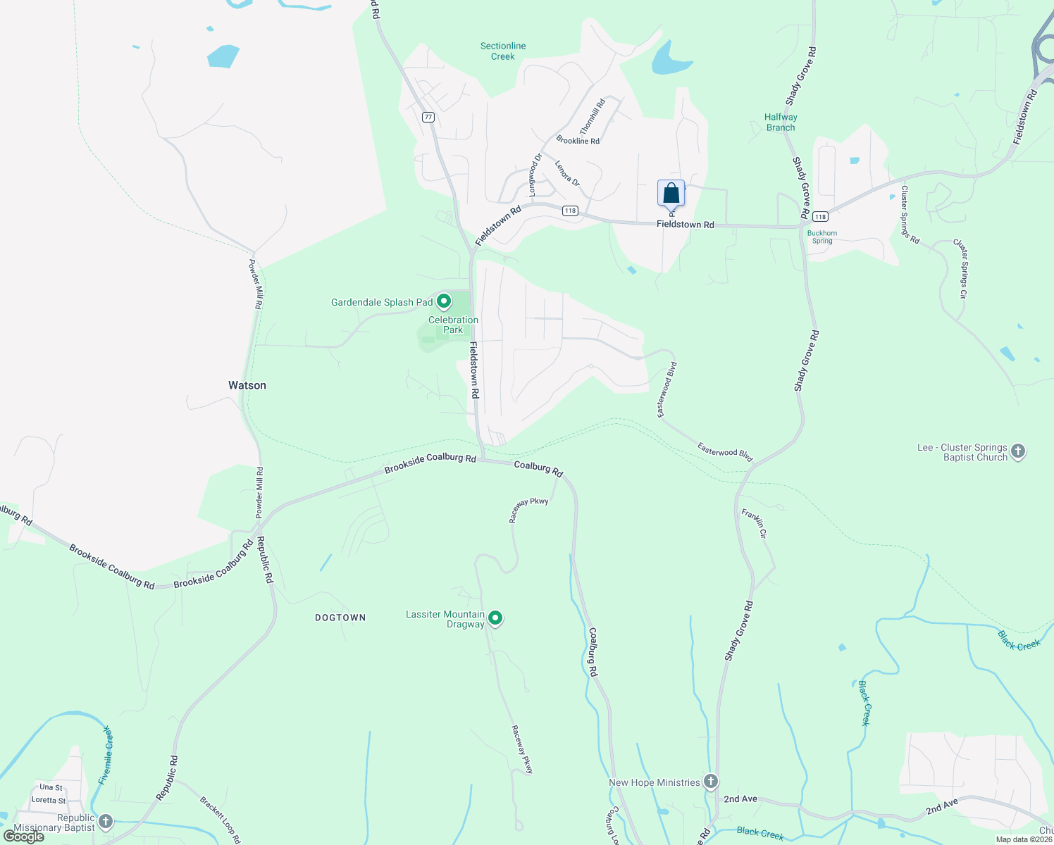 map of restaurants, bars, coffee shops, grocery stores, and more near 1402 Mountain Lane in Gardendale