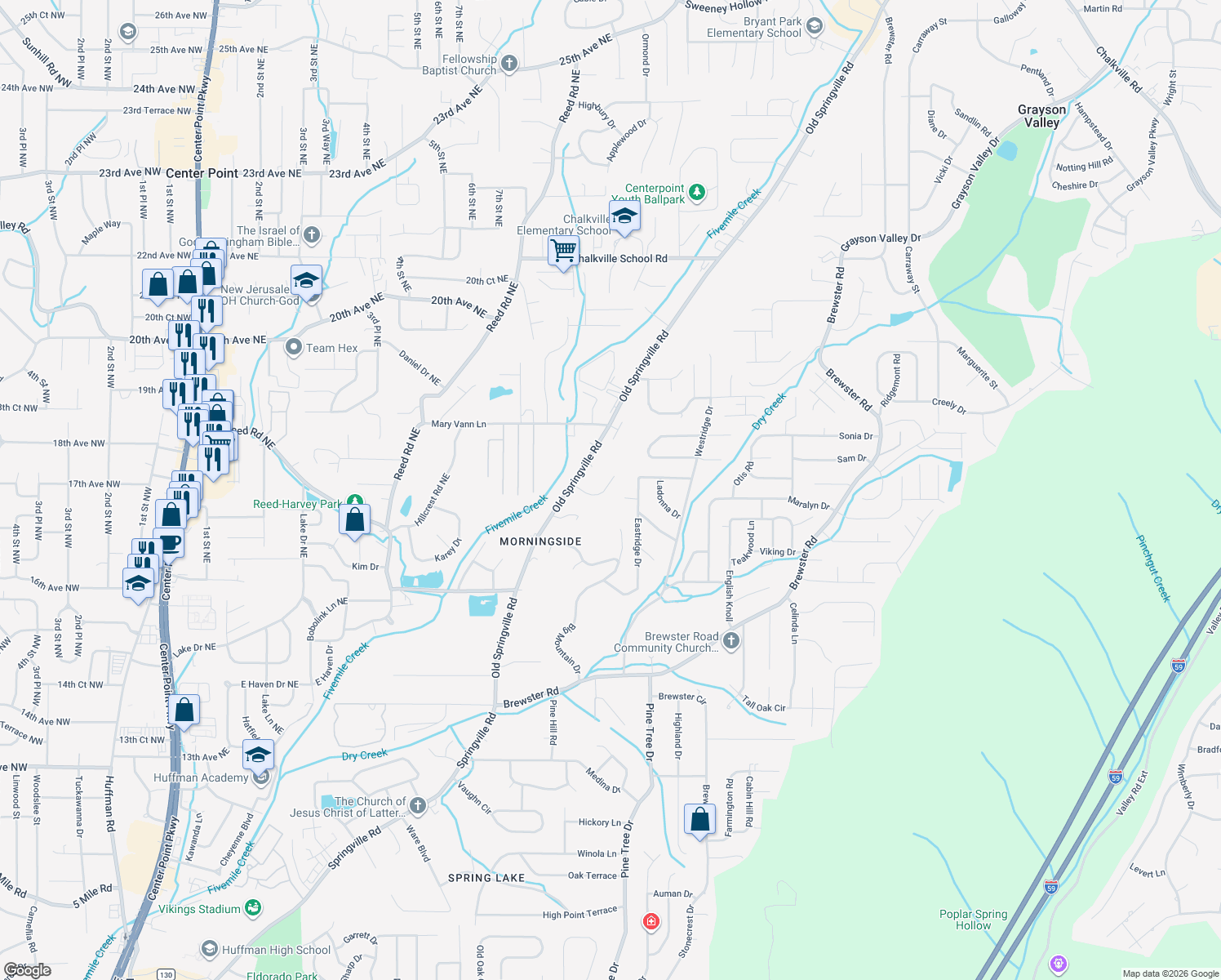 map of restaurants, bars, coffee shops, grocery stores, and more near 927 Rich Road in Birmingham