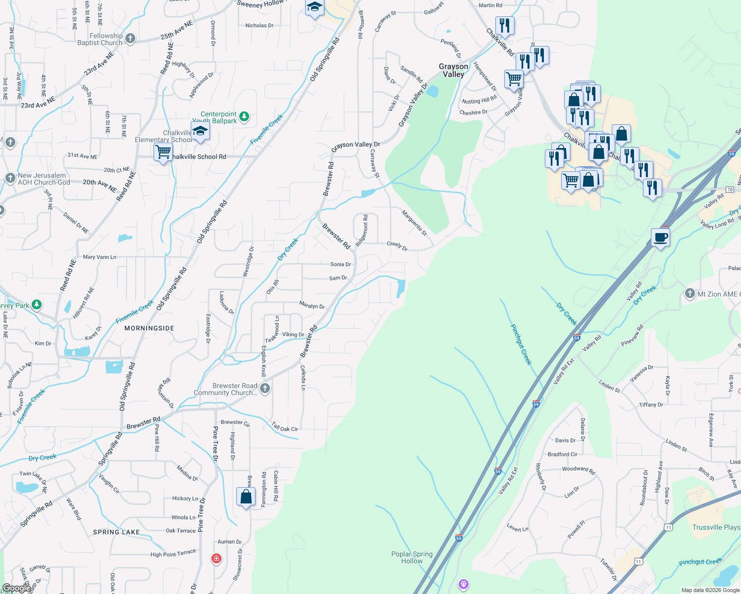map of restaurants, bars, coffee shops, grocery stores, and more near 1902 Pebble Lake Circle in Birmingham