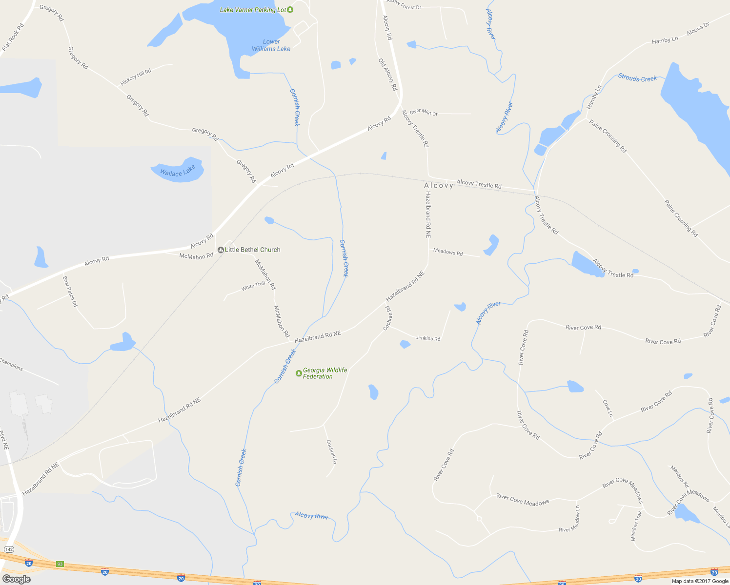 map of restaurants, bars, coffee shops, grocery stores, and more near 11751 Hazelbrand Road Northeast in Covington