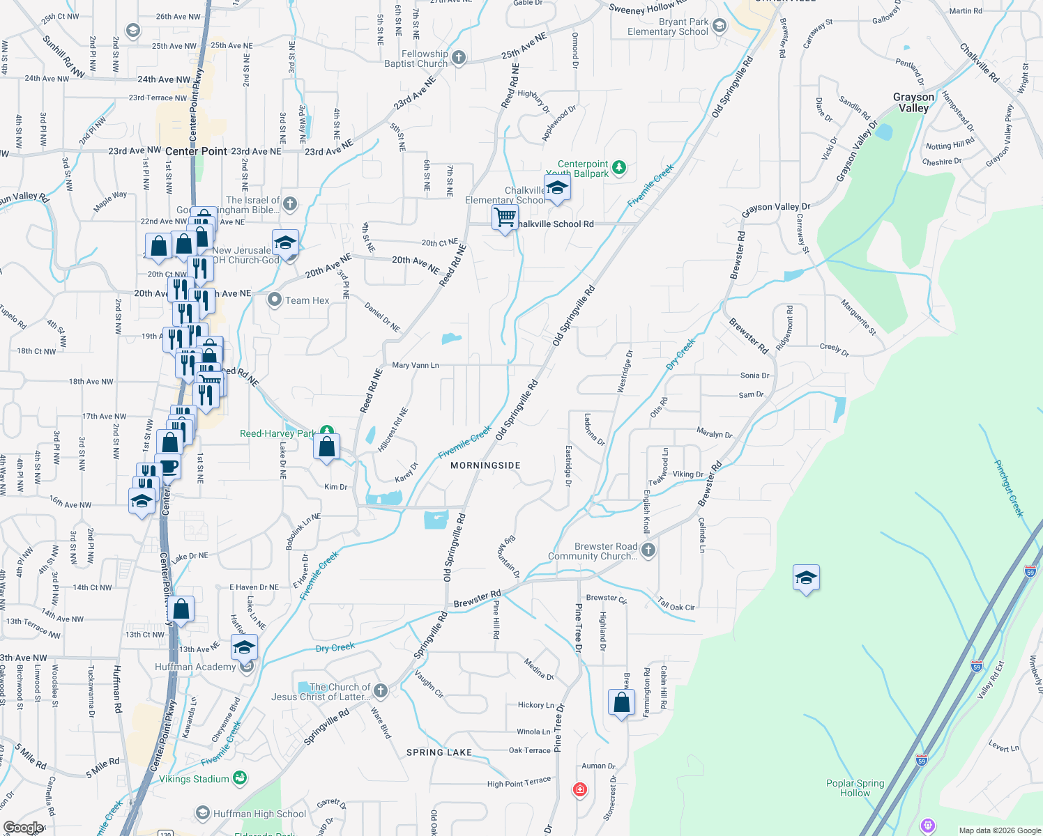 map of restaurants, bars, coffee shops, grocery stores, and more near 905 Rich Road in Birmingham