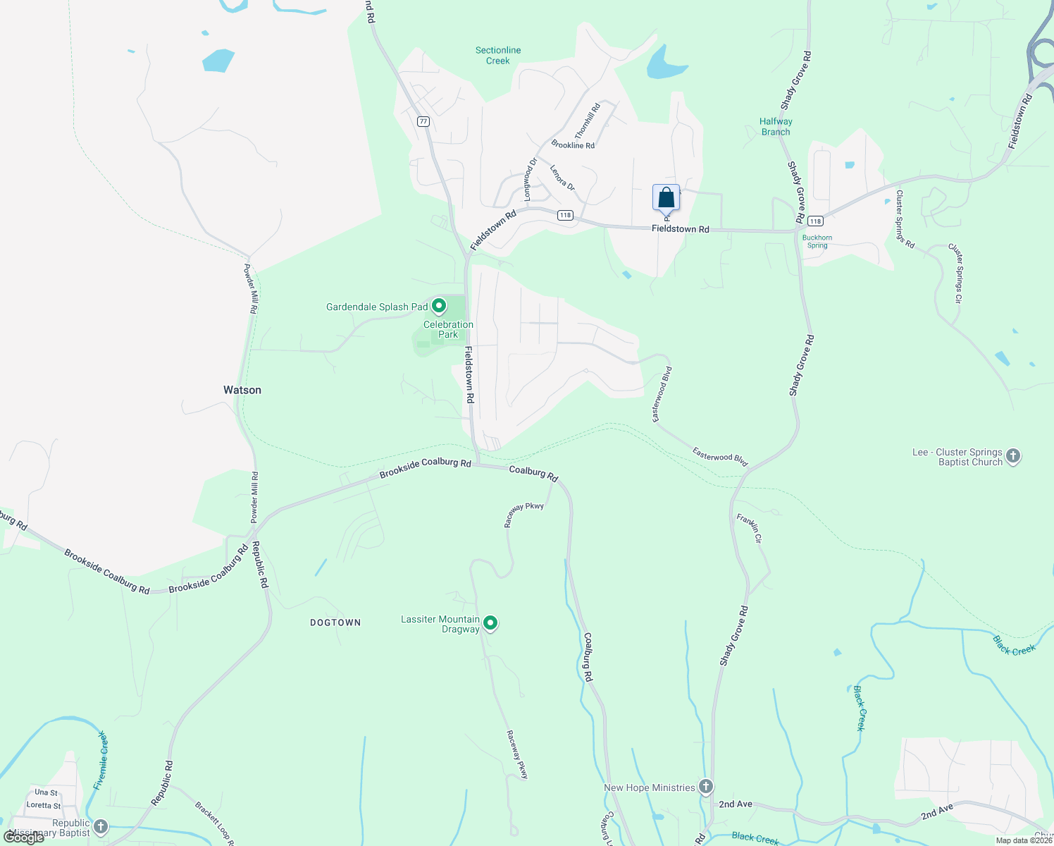 map of restaurants, bars, coffee shops, grocery stores, and more near 1402 Mountain Lane in Gardendale