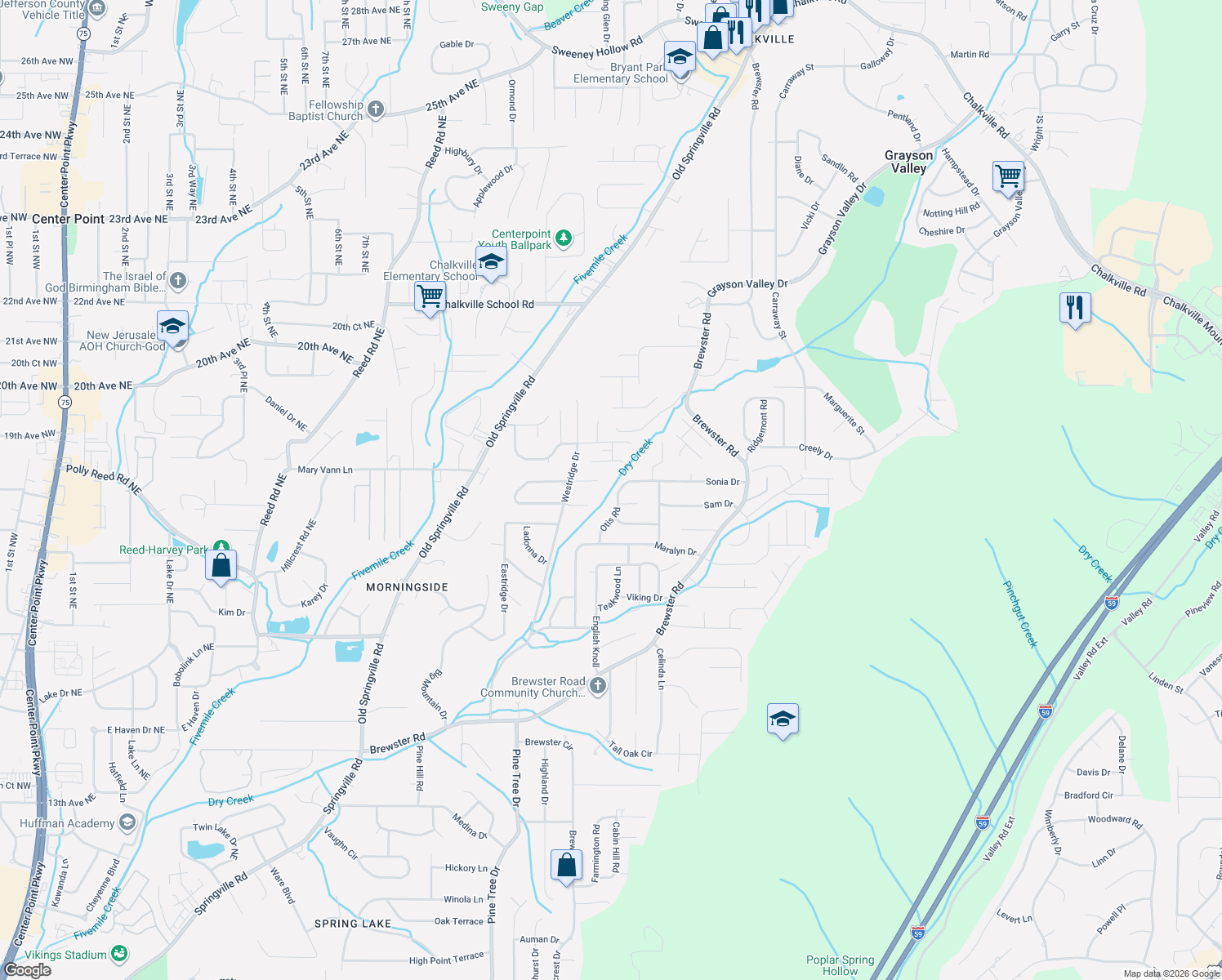 map of restaurants, bars, coffee shops, grocery stores, and more near 5031 Patriot Drive in Birmingham