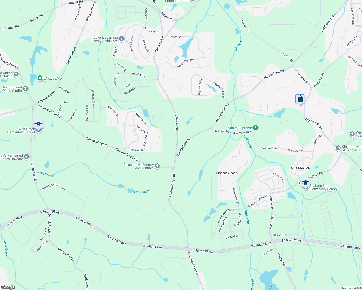 map of restaurants, bars, coffee shops, grocery stores, and more near 4475 Old Fairburn Road in College Park