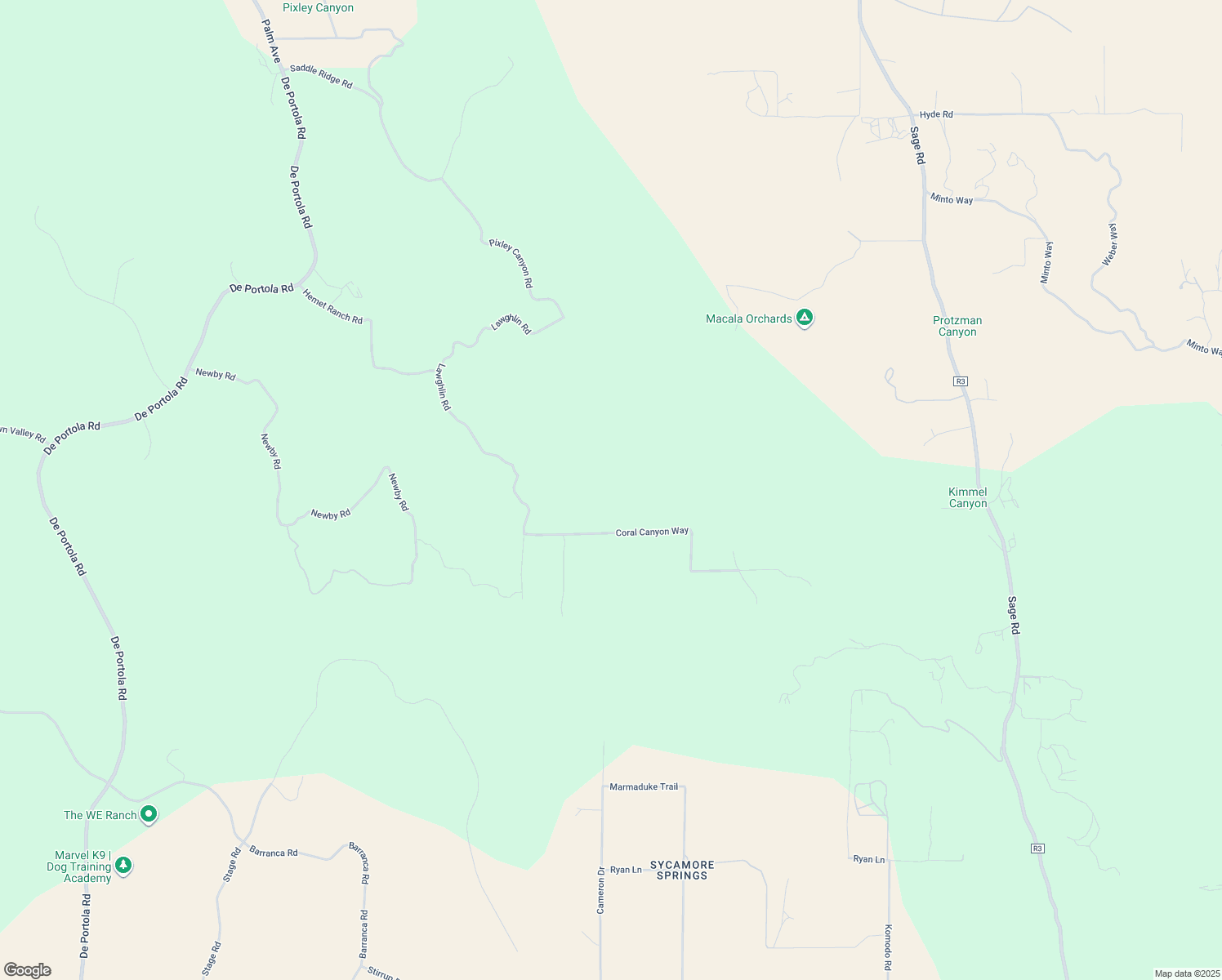 map of restaurants, bars, coffee shops, grocery stores, and more near Scorpion Canyon Drive in Riverside County