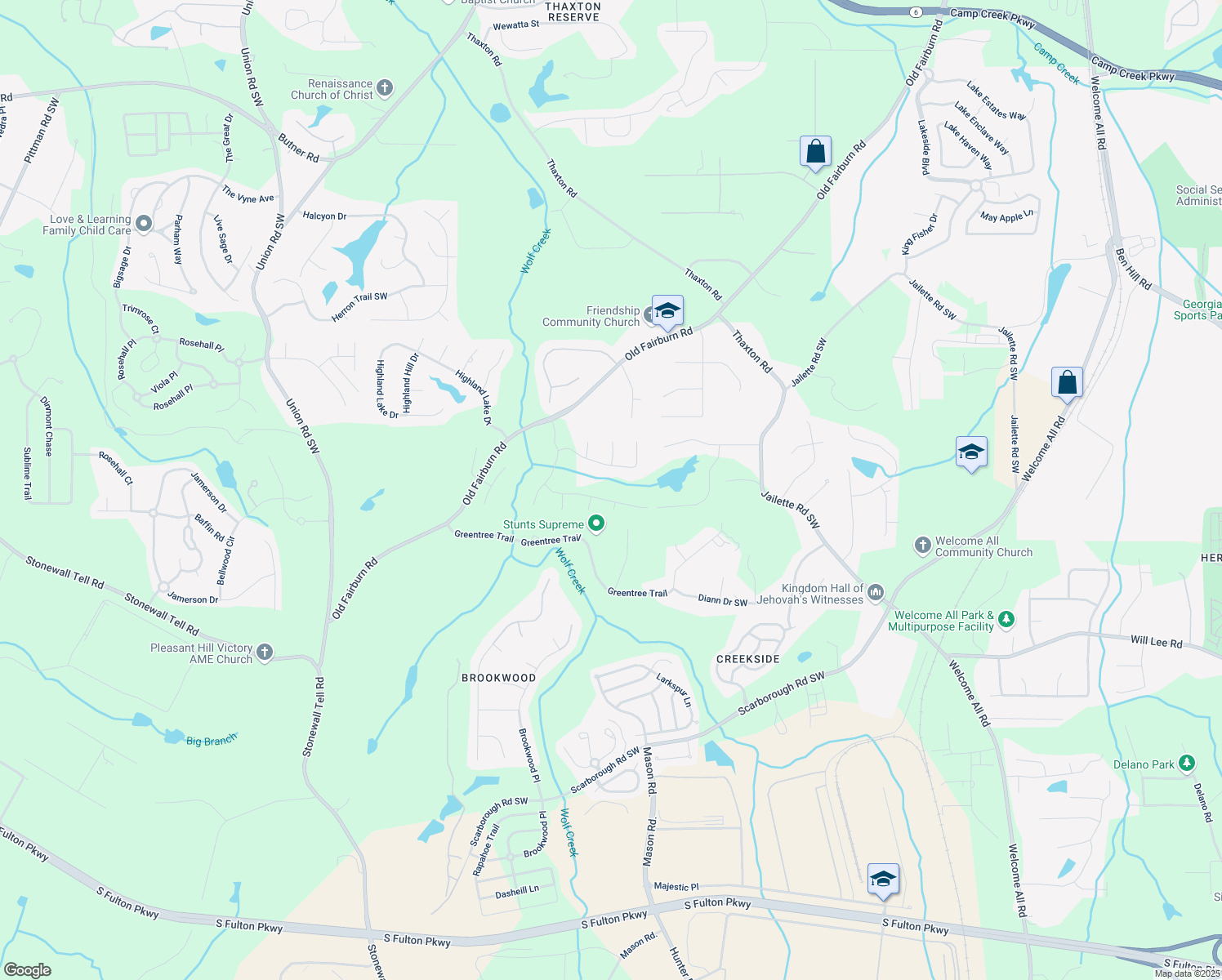 map of restaurants, bars, coffee shops, grocery stores, and more near 4825 Neal Ridge in Atlanta