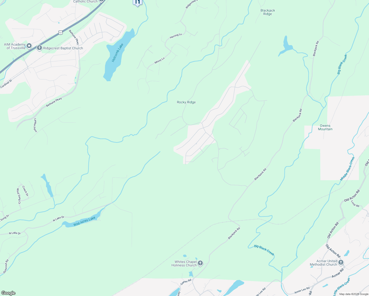 map of restaurants, bars, coffee shops, grocery stores, and more near 8432 Ledge Circle in Trussville