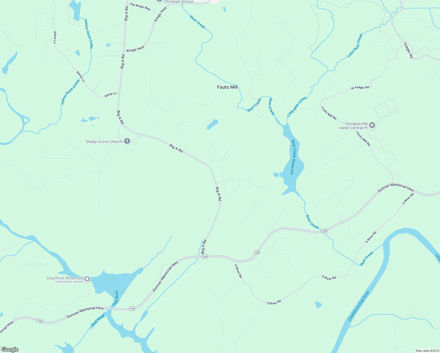 map of restaurants, bars, coffee shops, grocery stores, and more near 6117 Summerstone Lane in Douglasville