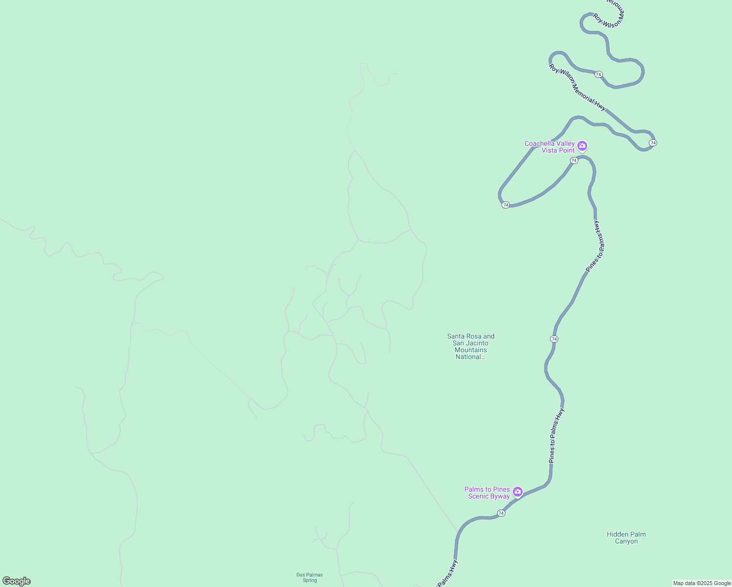 map of restaurants, bars, coffee shops, grocery stores, and more near 56250 Las Rocas in Mountain Center