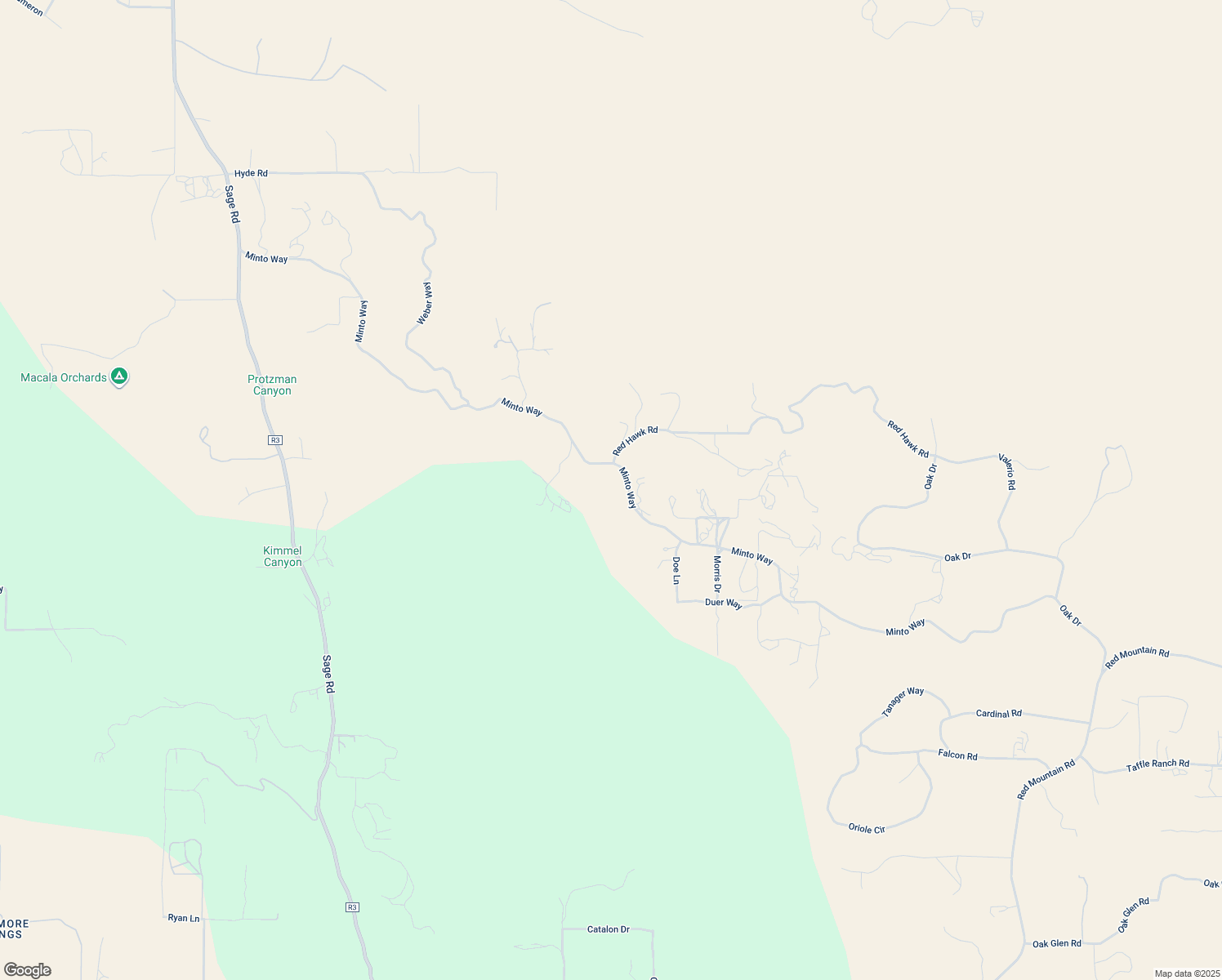 map of restaurants, bars, coffee shops, grocery stores, and more near Minto Way in Riverside County