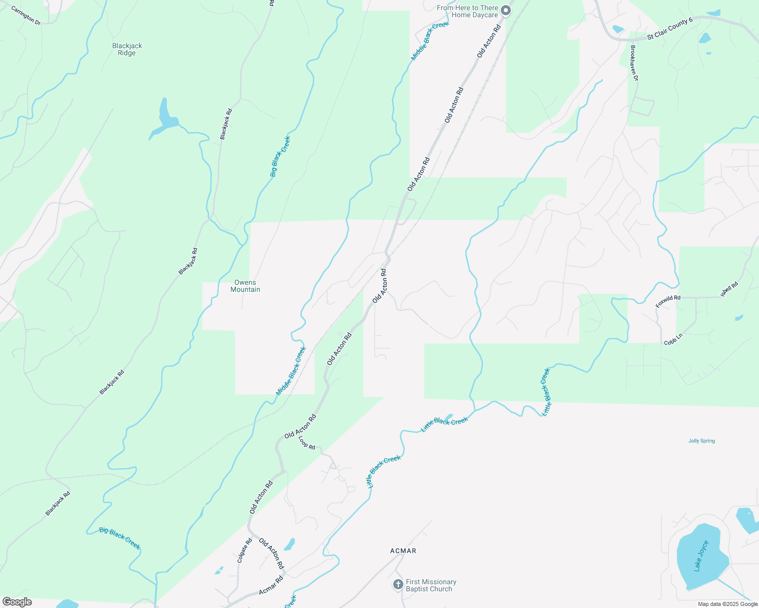 map of restaurants, bars, coffee shops, grocery stores, and more near 5622 Old Acton Road in Moody