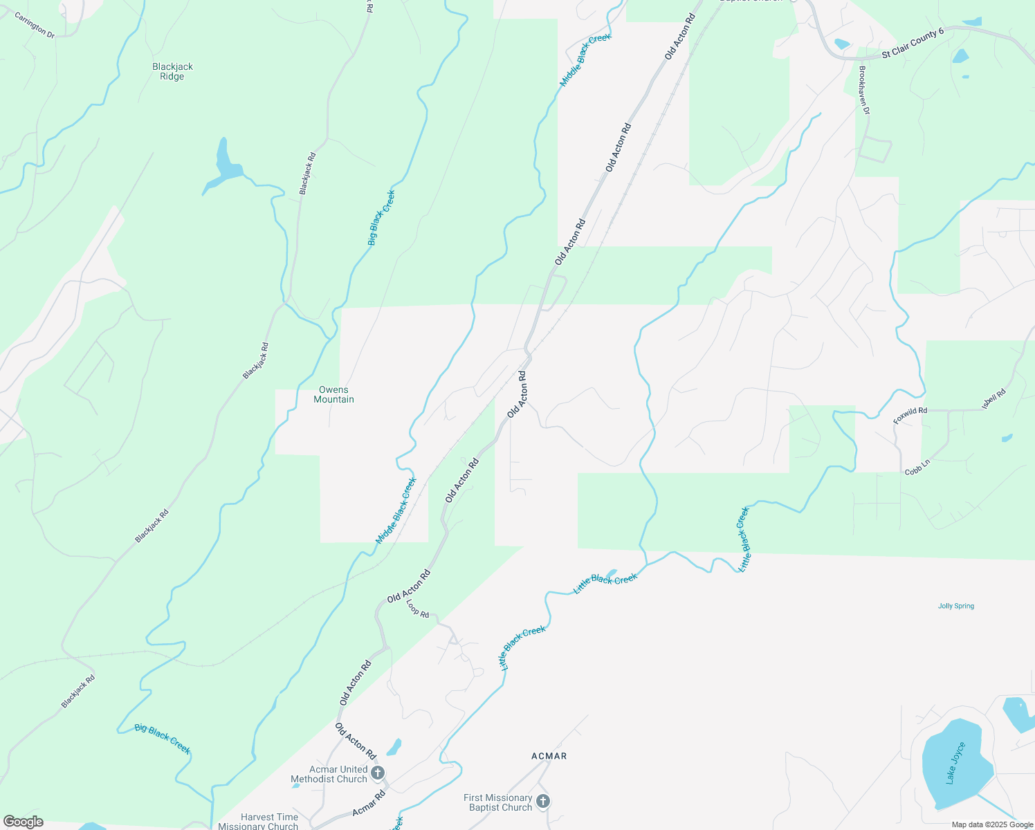 map of restaurants, bars, coffee shops, grocery stores, and more near 5622 Old Acton Road in Moody