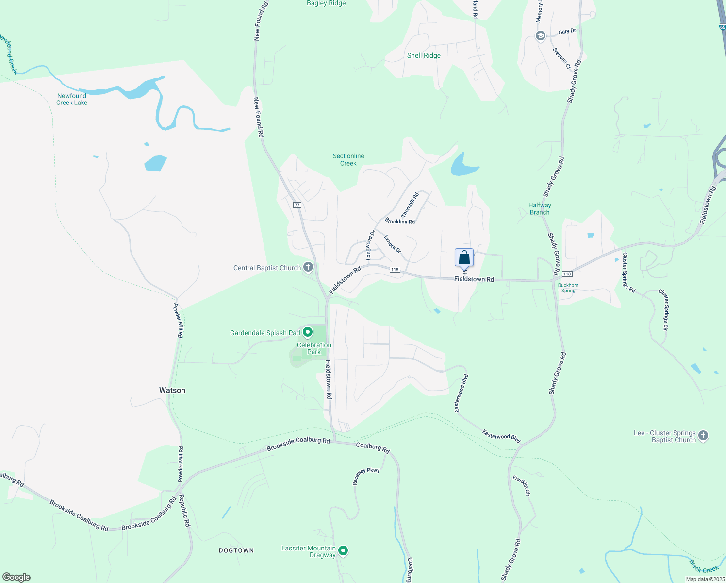 map of restaurants, bars, coffee shops, grocery stores, and more near 1801 Fieldstown Road in Gardendale