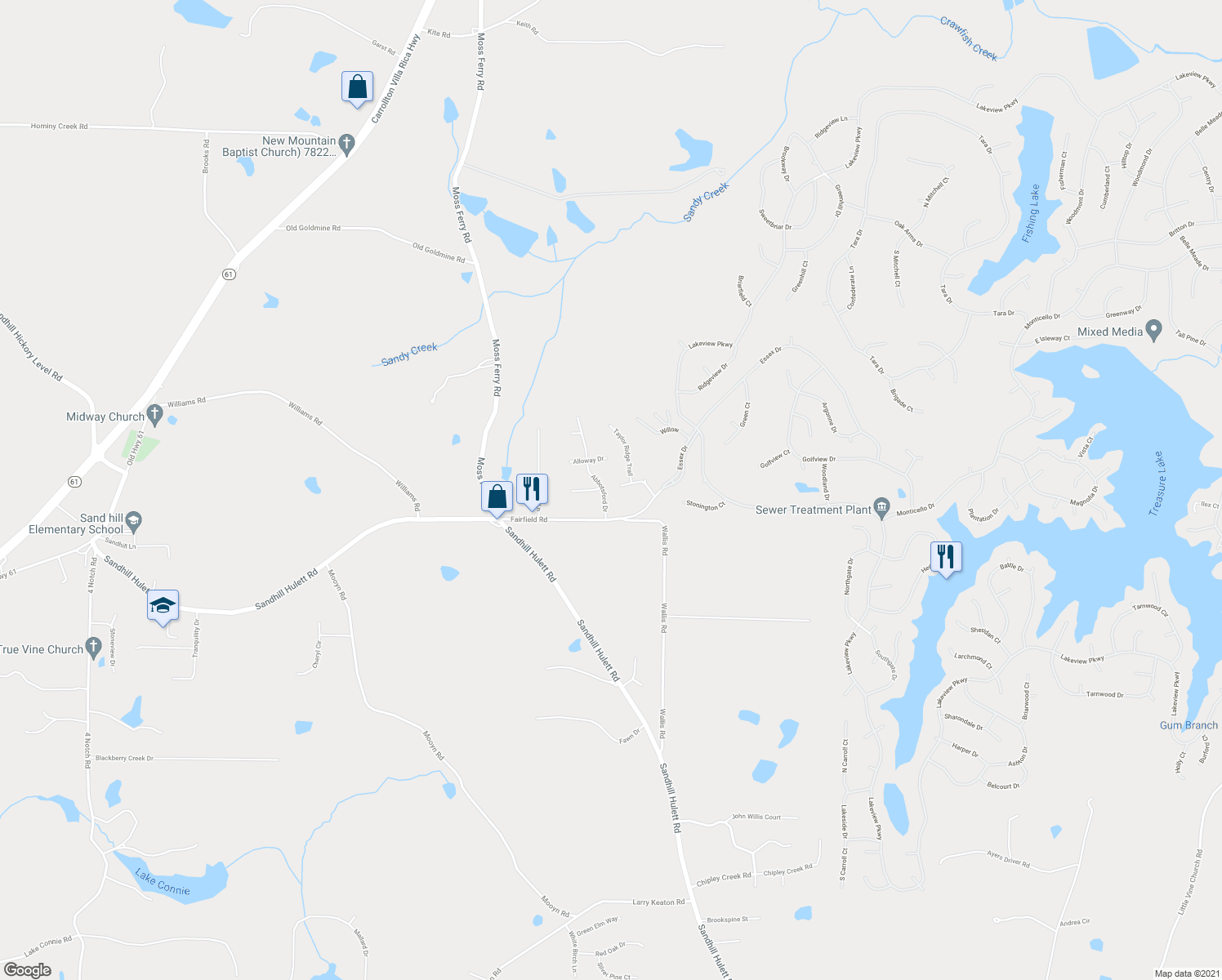 map of restaurants, bars, coffee shops, grocery stores, and more near 37 Abbotsford Drive in Villa Rica