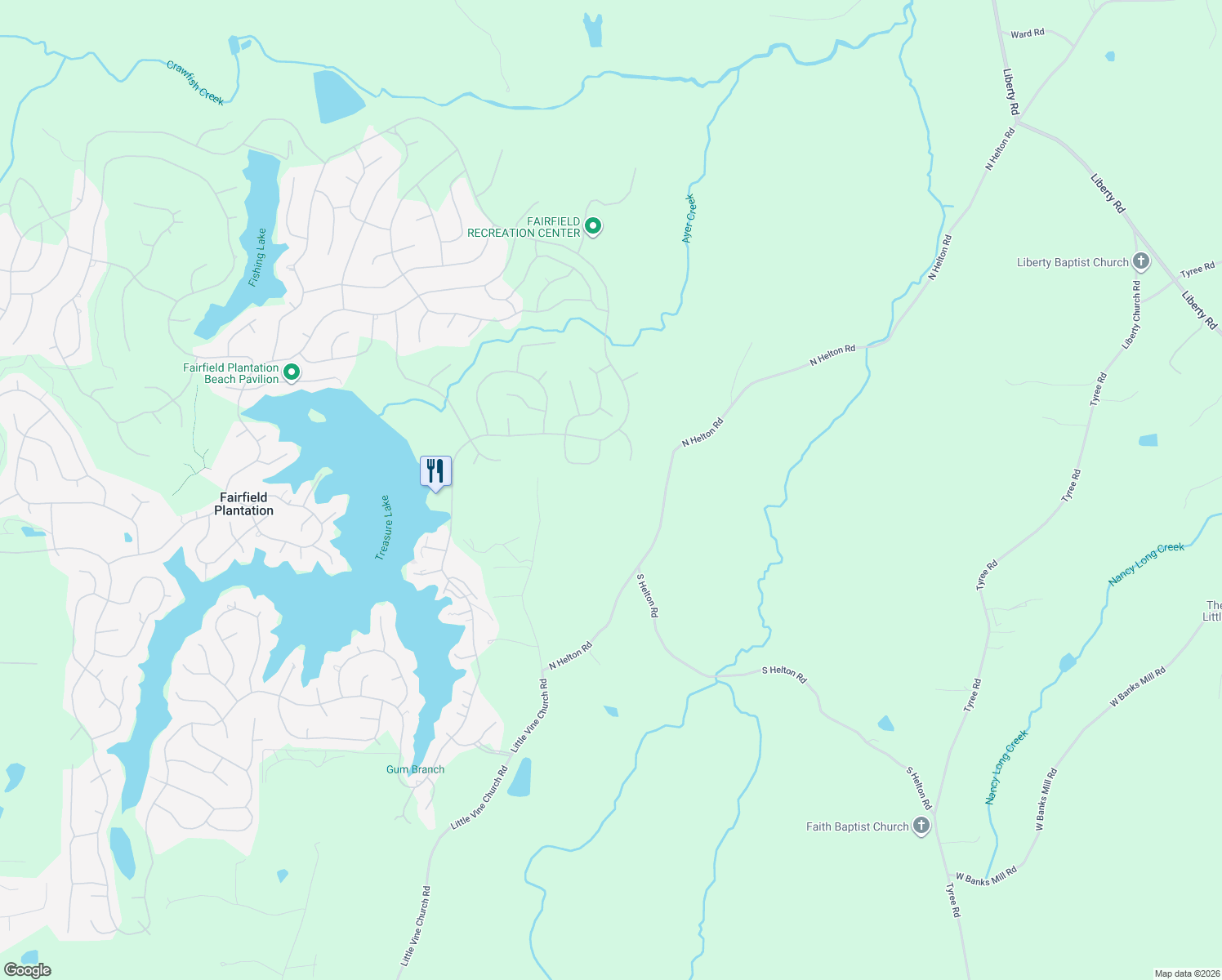 map of restaurants, bars, coffee shops, grocery stores, and more near 8121 Evergreen Court in Villa Rica