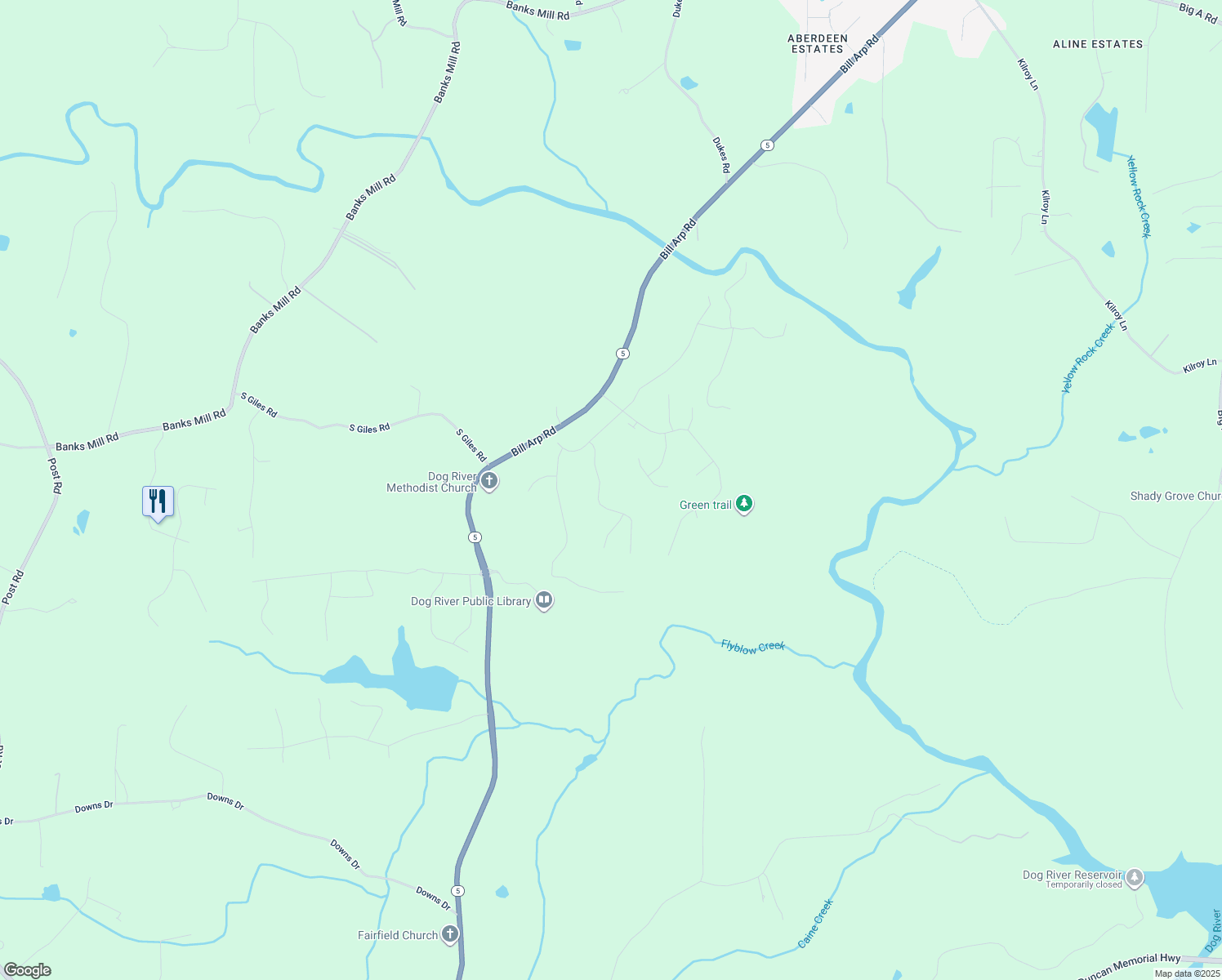 map of restaurants, bars, coffee shops, grocery stores, and more near 5960 Camelia Drive in Douglasville