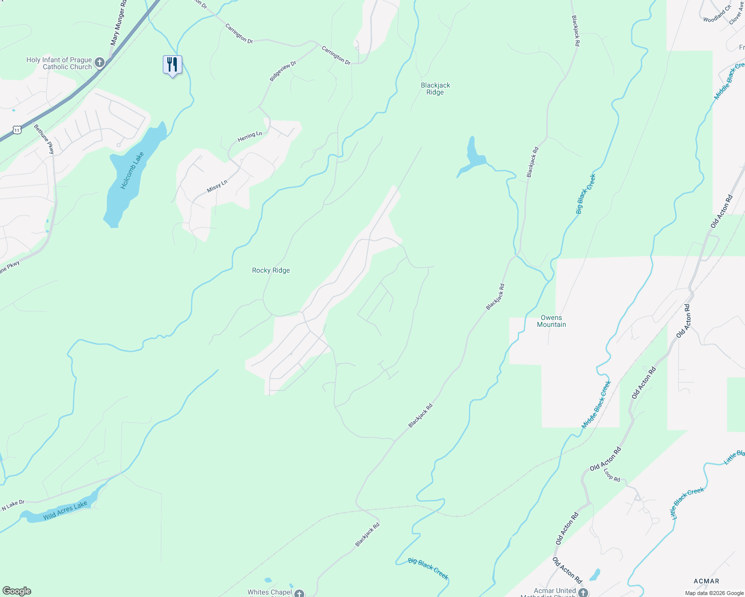 map of restaurants, bars, coffee shops, grocery stores, and more near 1165 Overlook Drive in Trussville