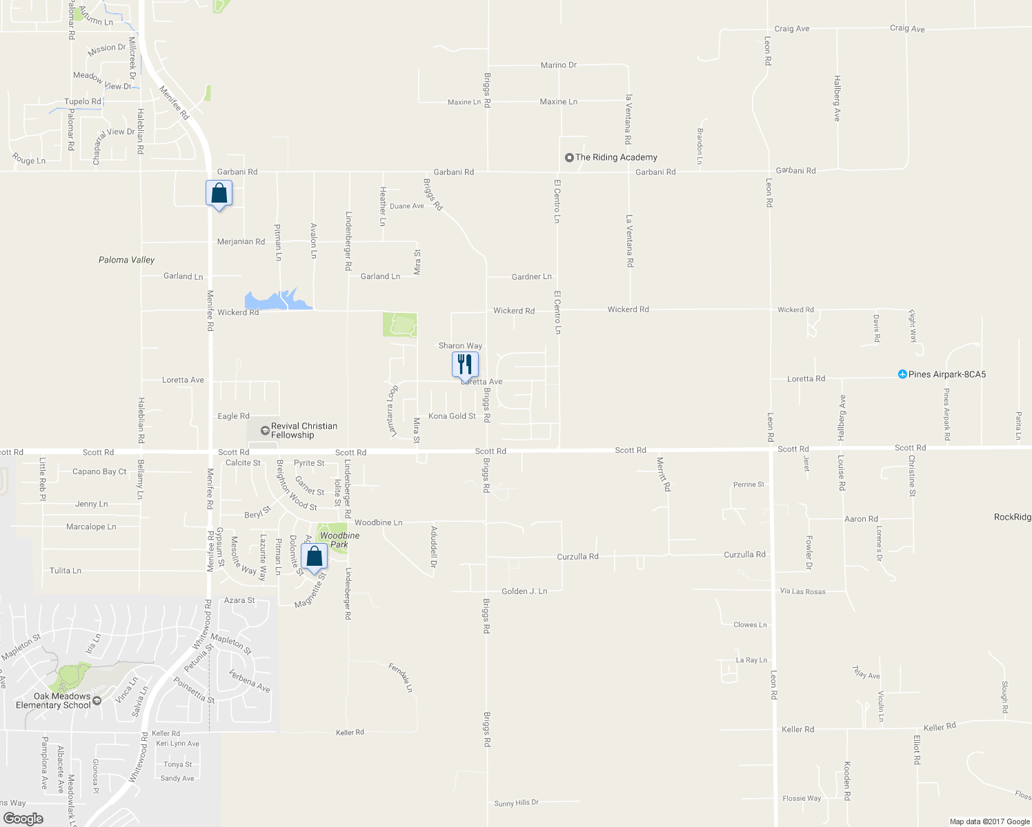 map of restaurants, bars, coffee shops, grocery stores, and more near 30165 Dew Hurst Street in Menifee