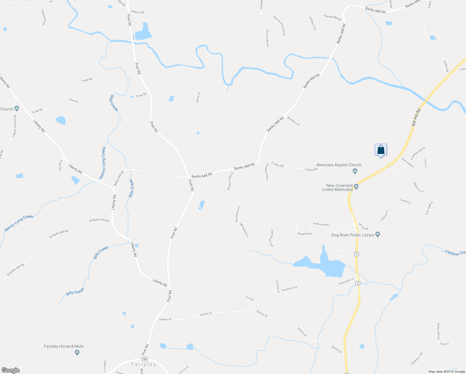 map of restaurants, bars, coffee shops, grocery stores, and more near 5940 Windsor Creek Drive in Douglasville