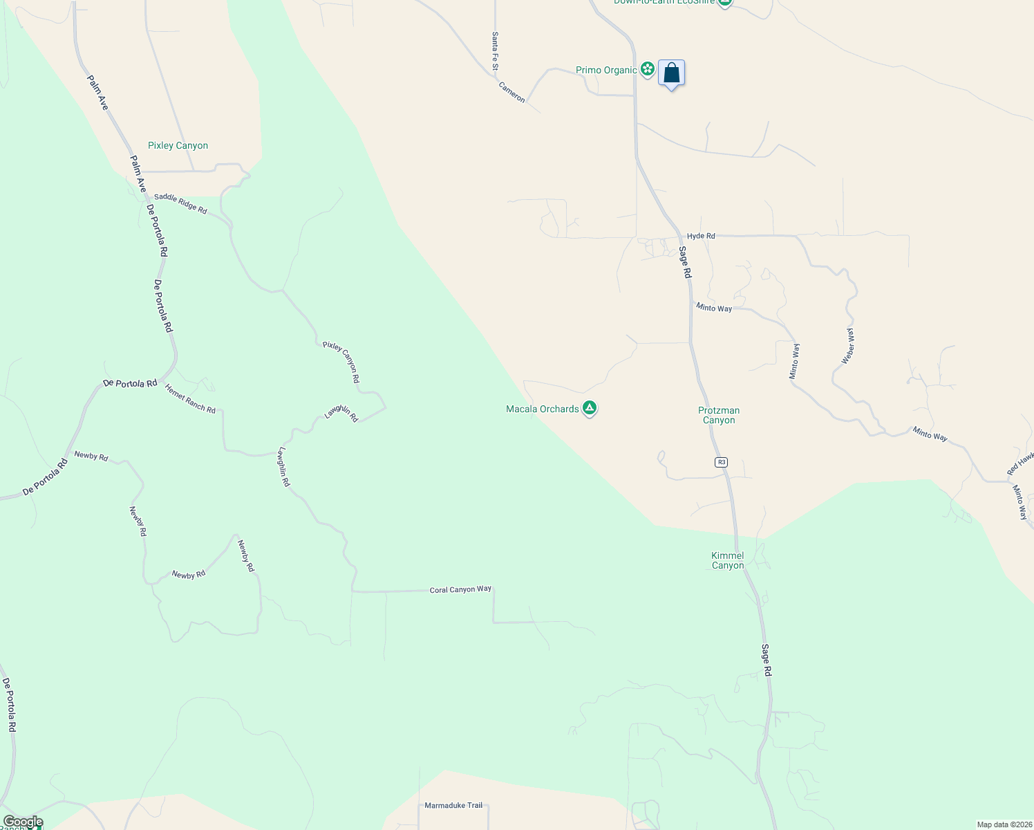 map of restaurants, bars, coffee shops, grocery stores, and more near 40555 Benji Lane in Hemet
