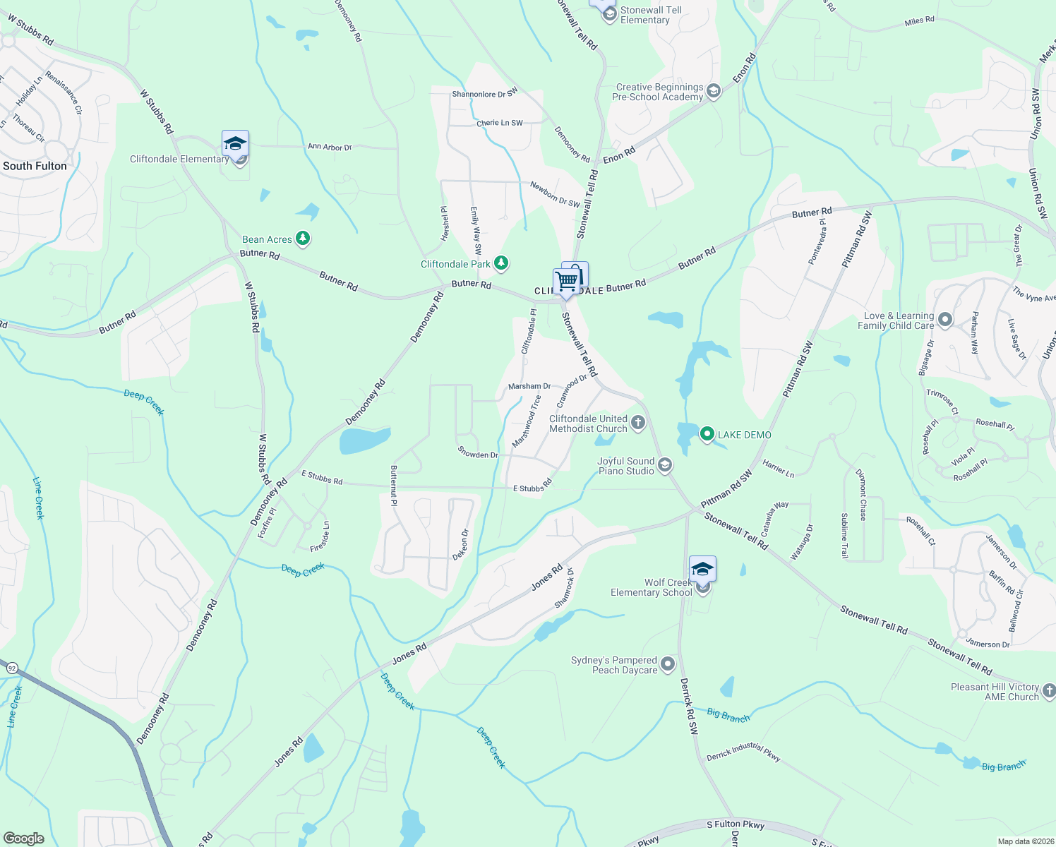 map of restaurants, bars, coffee shops, grocery stores, and more near 4132 Marshwood Trce in Atlanta