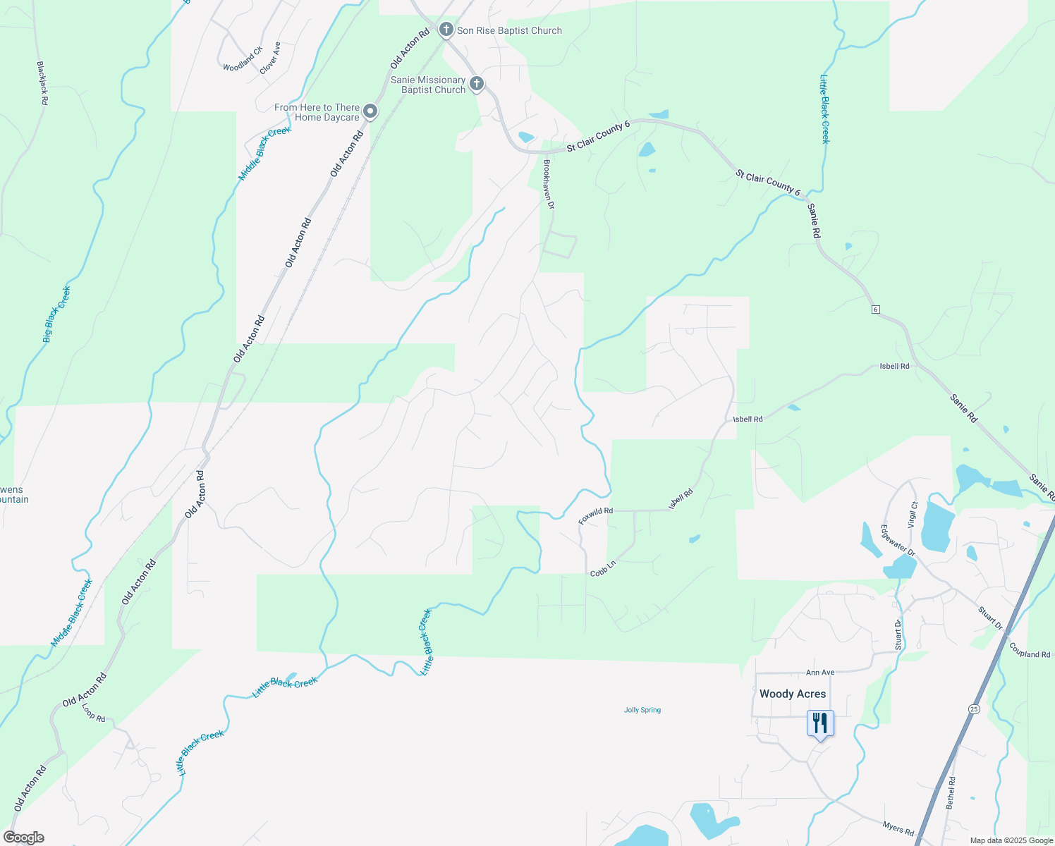 map of restaurants, bars, coffee shops, grocery stores, and more near 607 Kincaid Cove Lane in Odenville