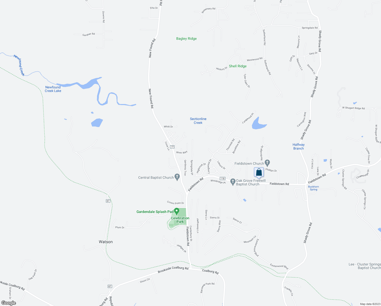 map of restaurants, bars, coffee shops, grocery stores, and more near 121 Springdale Drive in Gardendale