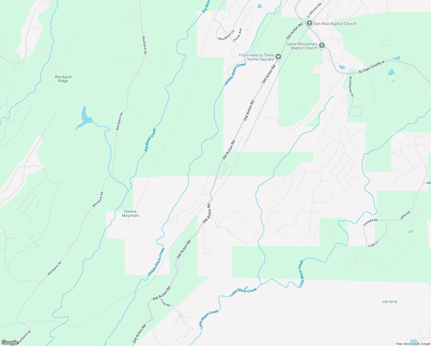 map of restaurants, bars, coffee shops, grocery stores, and more near 5971 Old Acton Road in Moody