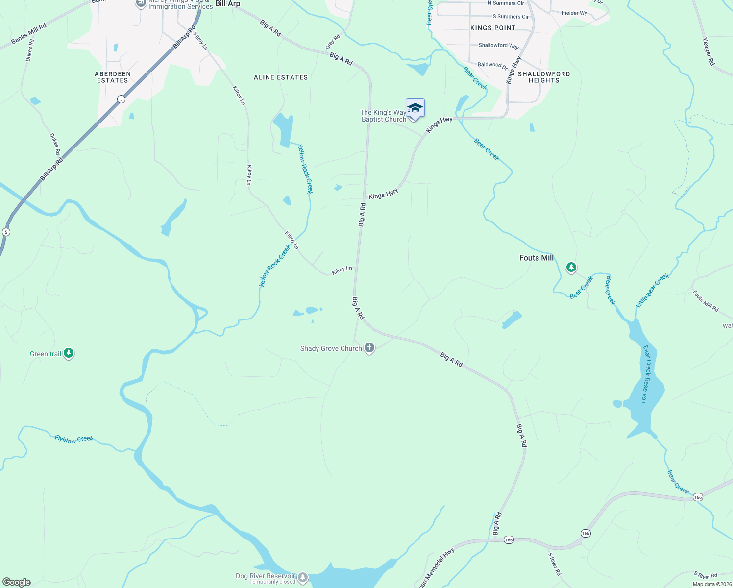 map of restaurants, bars, coffee shops, grocery stores, and more near 5808 Big A Road in Douglasville