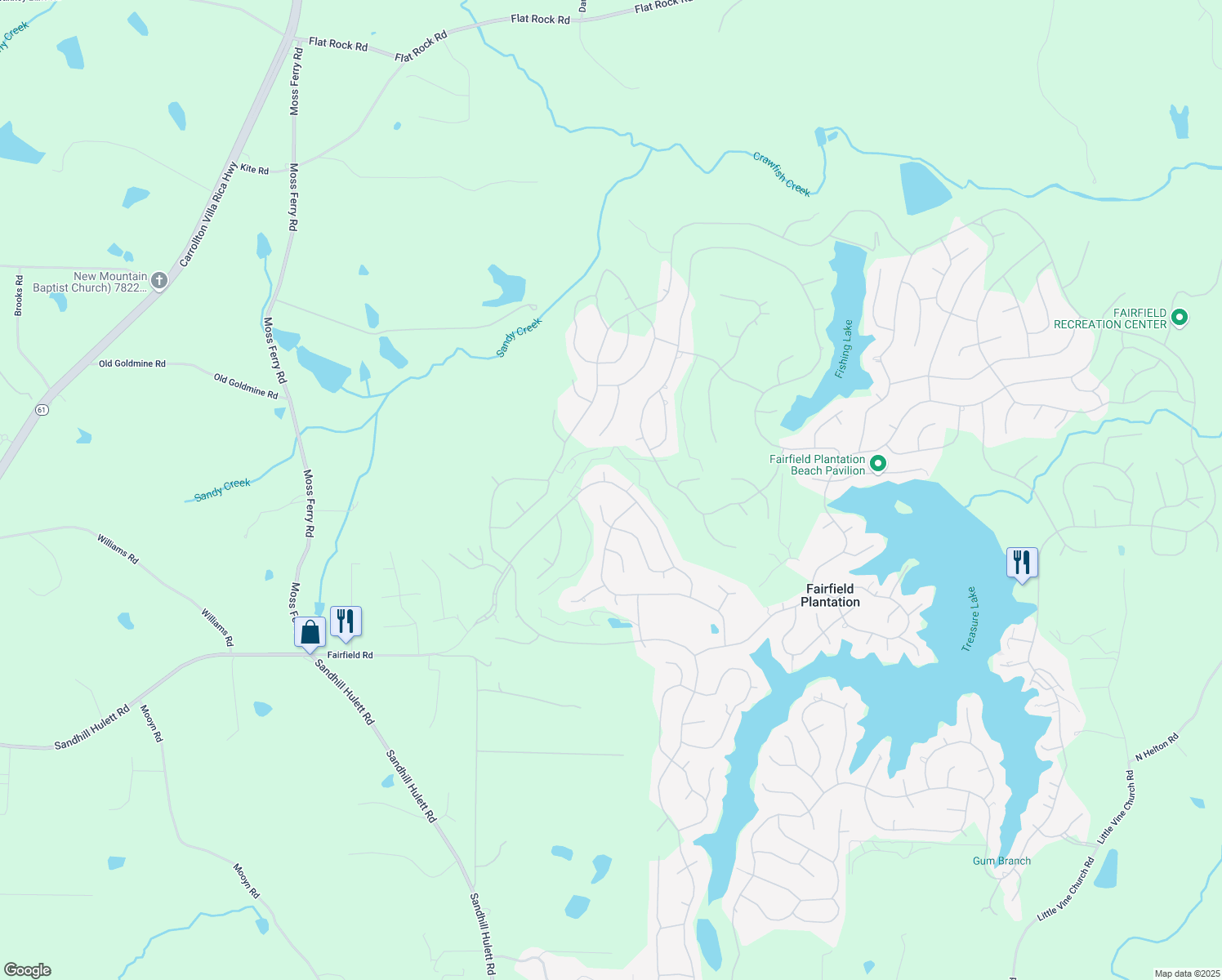 map of restaurants, bars, coffee shops, grocery stores, and more near 4079 Essex Drive in Villa Rica