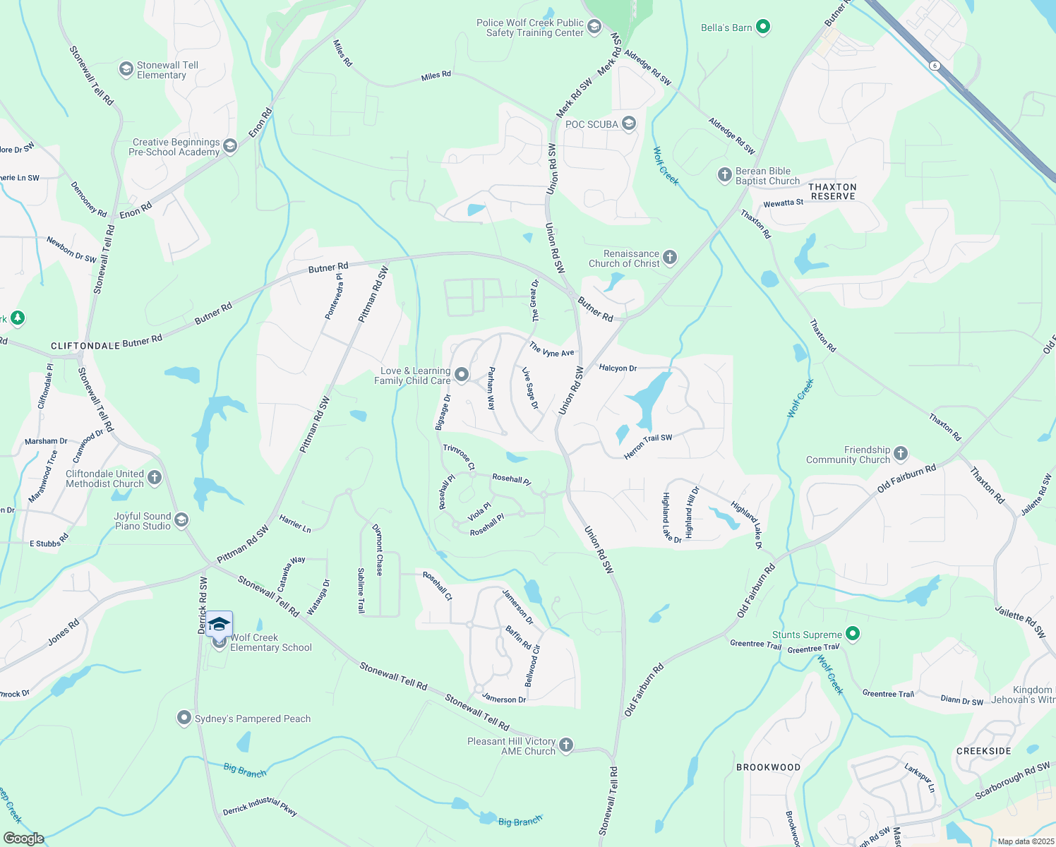 map of restaurants, bars, coffee shops, grocery stores, and more near 3808 The Great Drive in College Park