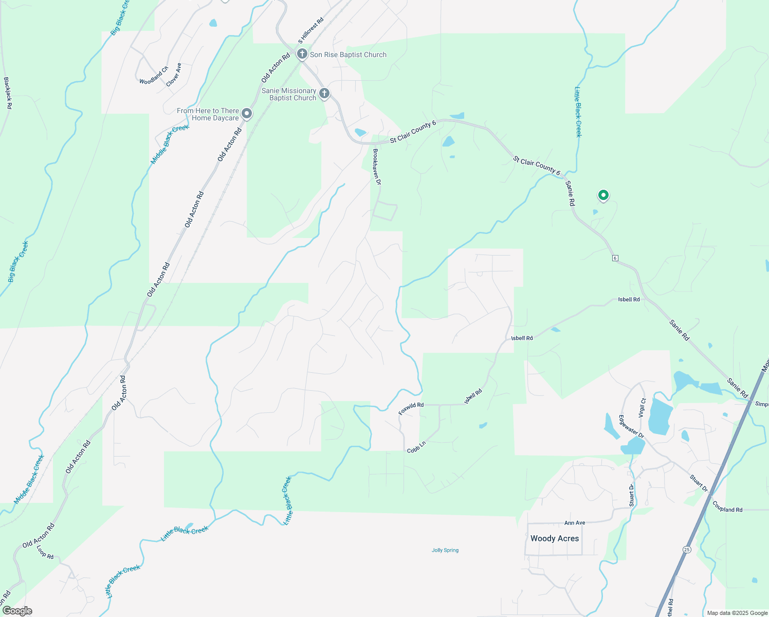 map of restaurants, bars, coffee shops, grocery stores, and more near 125 Americana Drive in Odenville