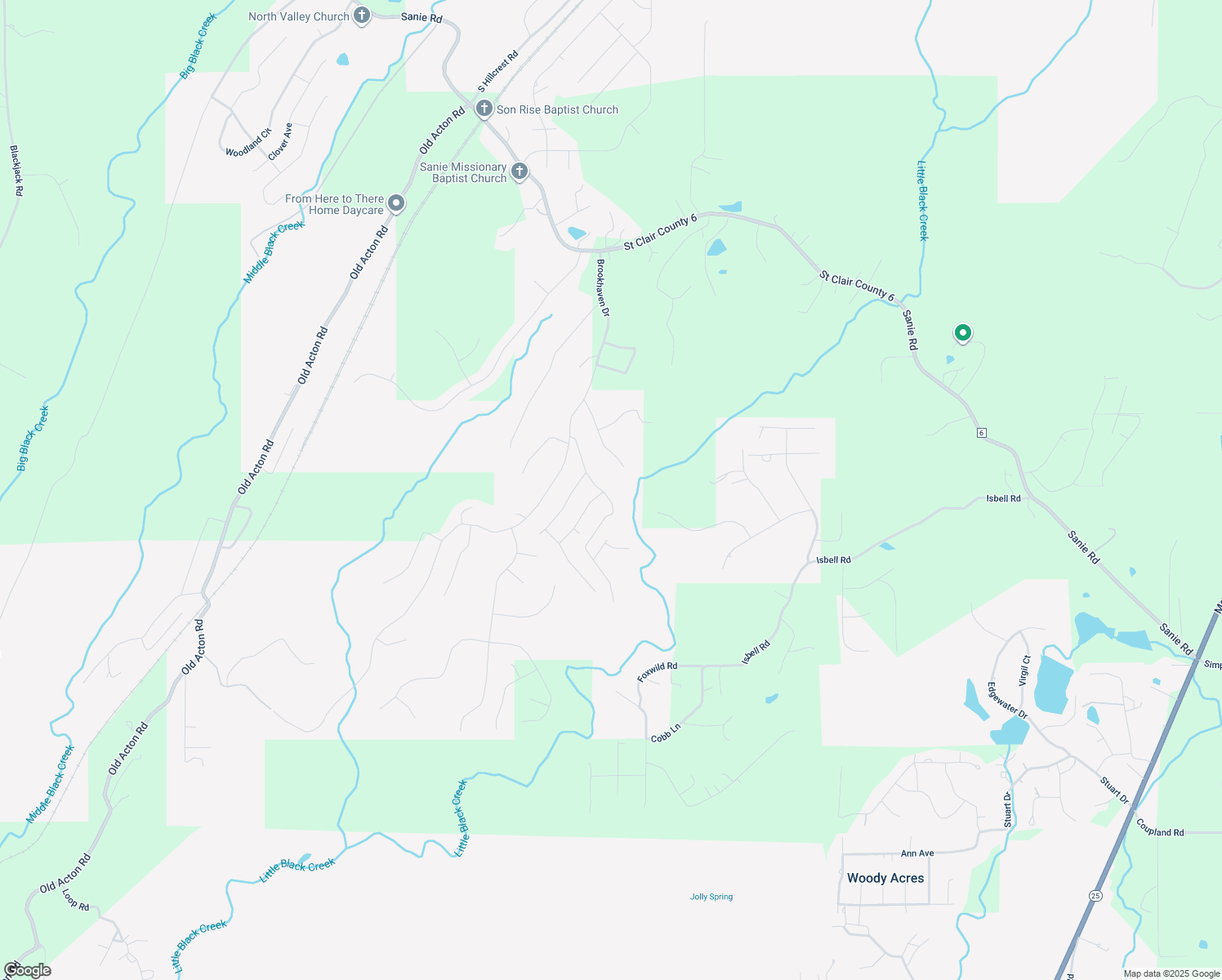 map of restaurants, bars, coffee shops, grocery stores, and more near 125 Americana Drive in Odenville