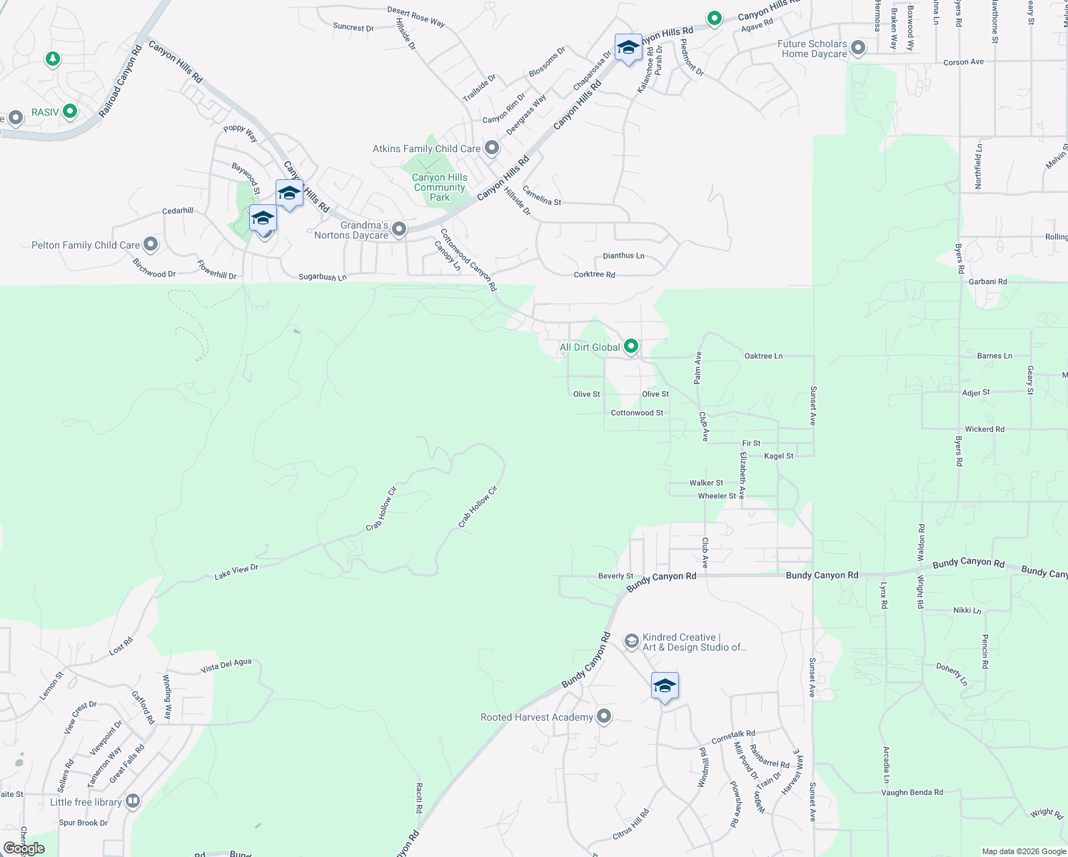 map of restaurants, bars, coffee shops, grocery stores, and more near 28450 Corte Portofino in Menifee