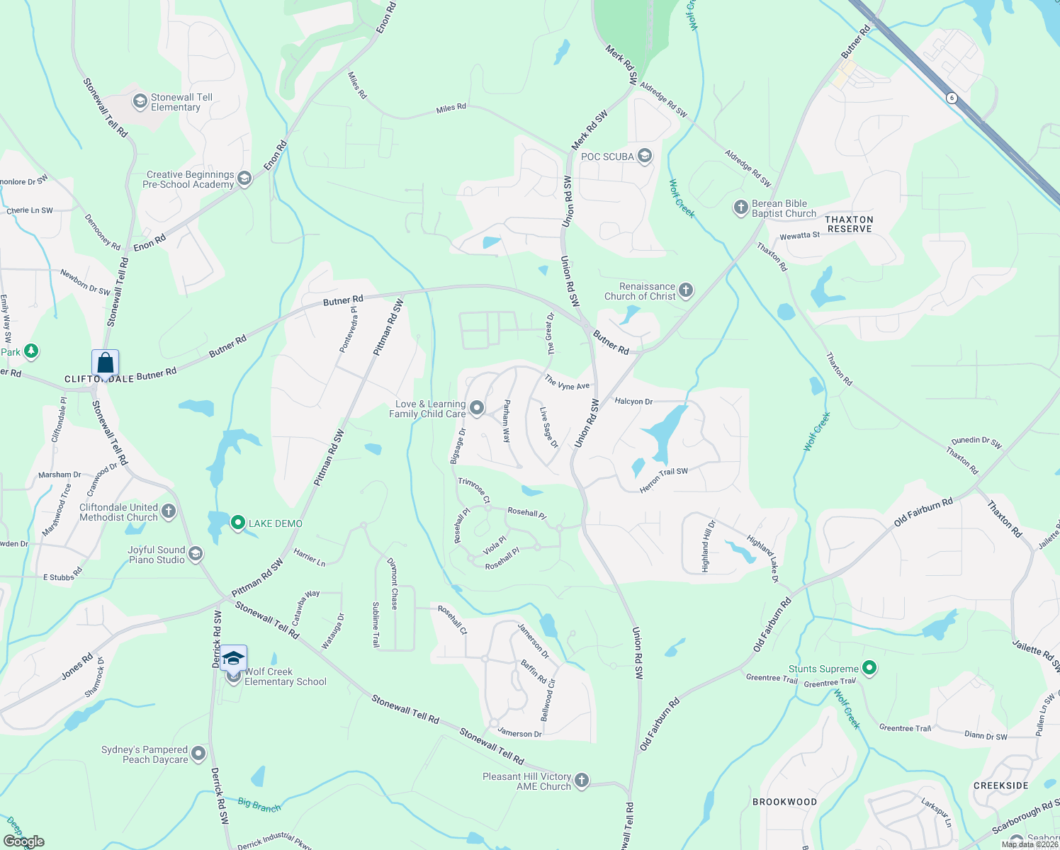 map of restaurants, bars, coffee shops, grocery stores, and more near 3776 The Great Drive in College Park