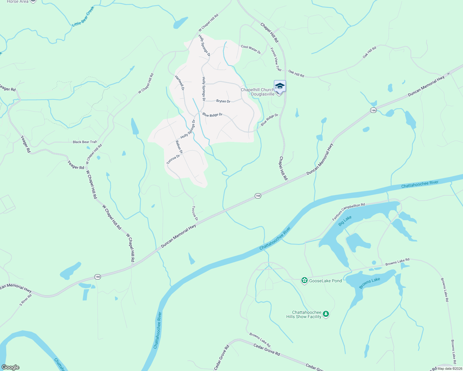 map of restaurants, bars, coffee shops, grocery stores, and more near 4380 Georgia 166 in Douglasville