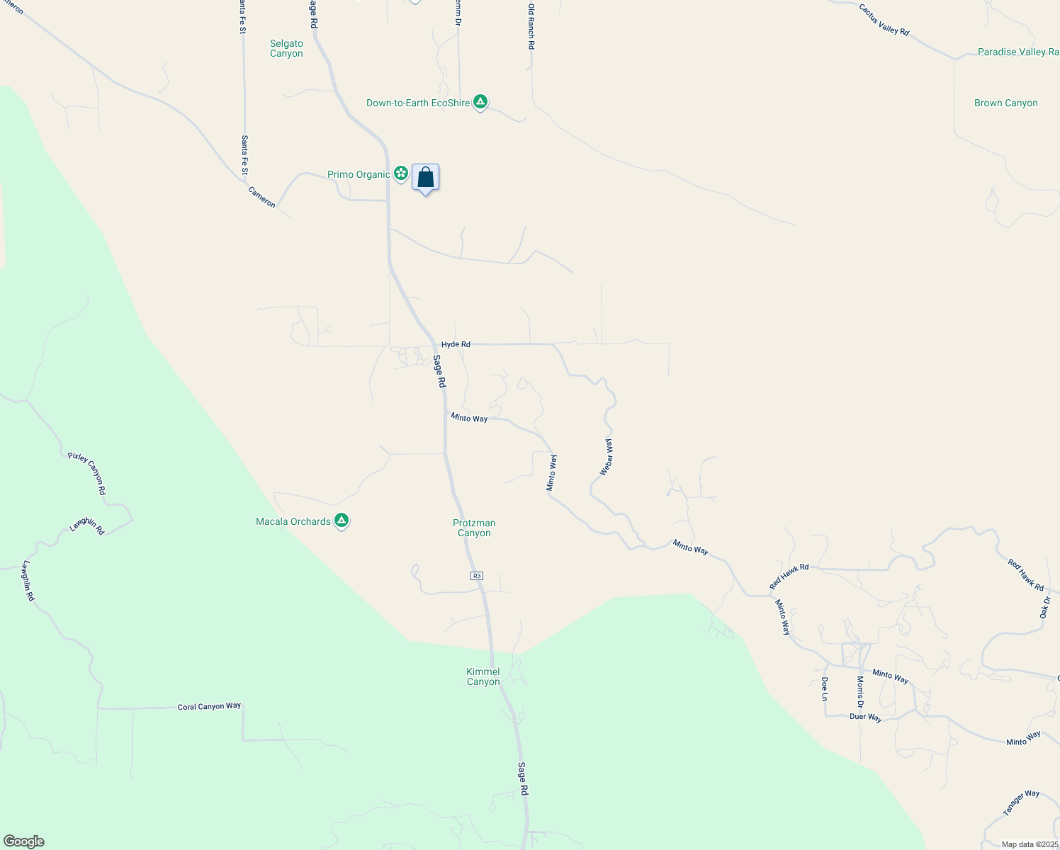 map of restaurants, bars, coffee shops, grocery stores, and more near Minto Way in Sage