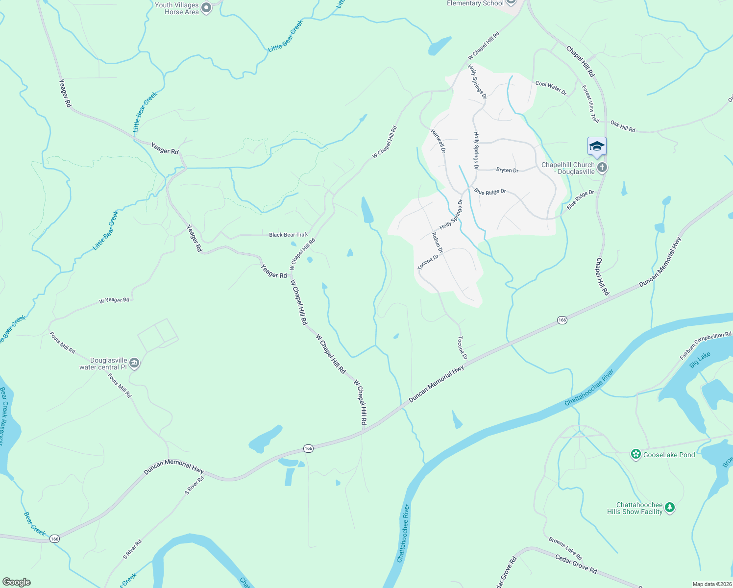 map of restaurants, bars, coffee shops, grocery stores, and more near 5725 5 Notch Trail in Douglasville