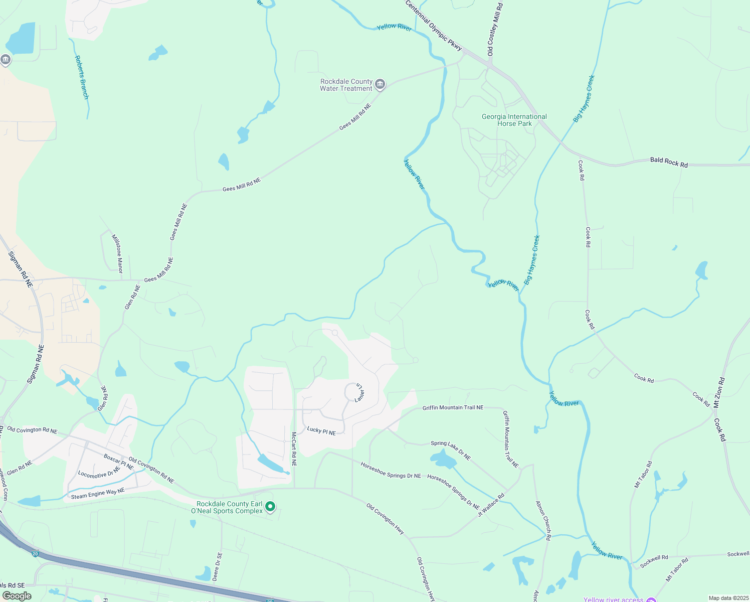 map of restaurants, bars, coffee shops, grocery stores, and more near in Conyers