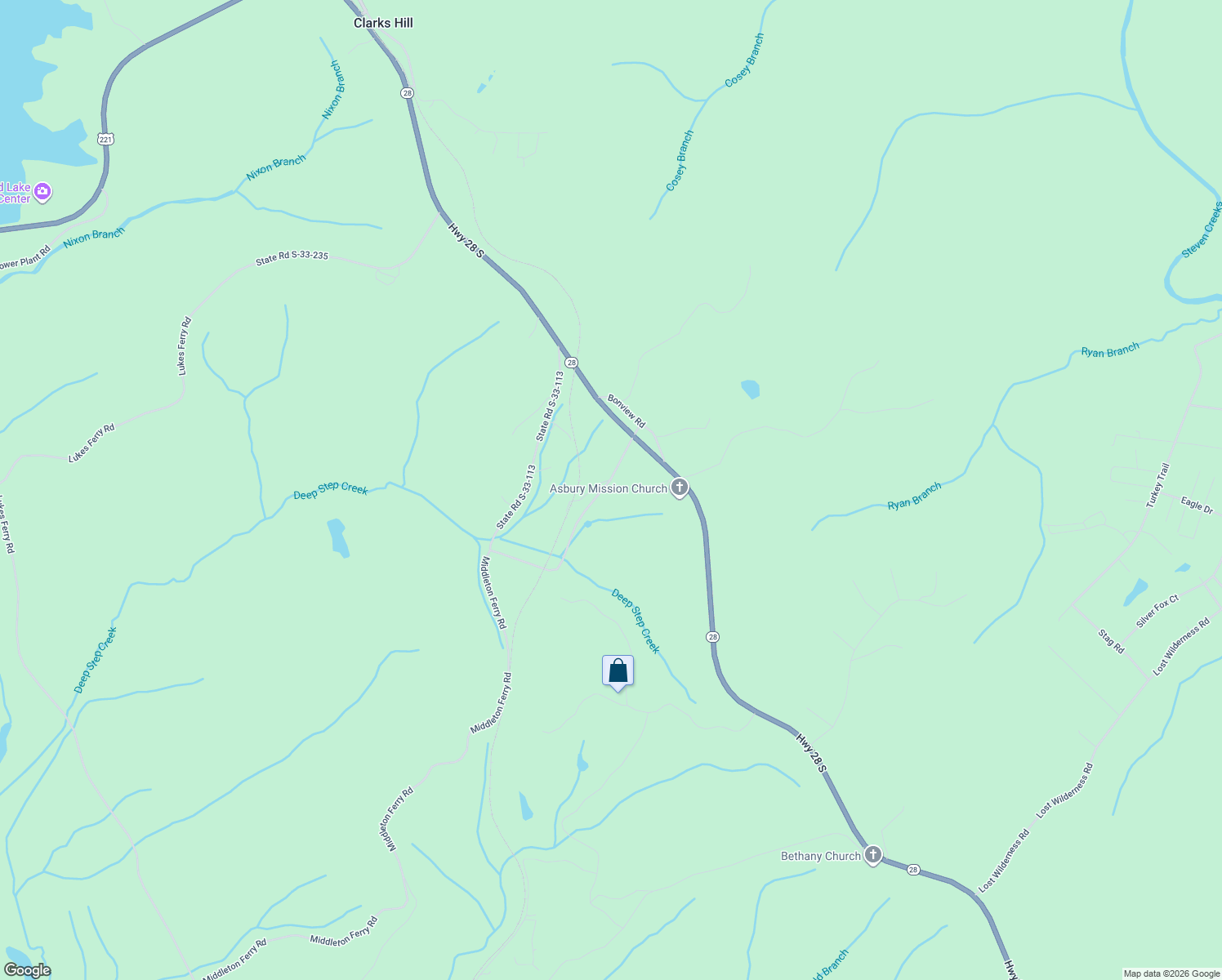 map of restaurants, bars, coffee shops, grocery stores, and more near 160 Meriwether Road in Clarks Hill