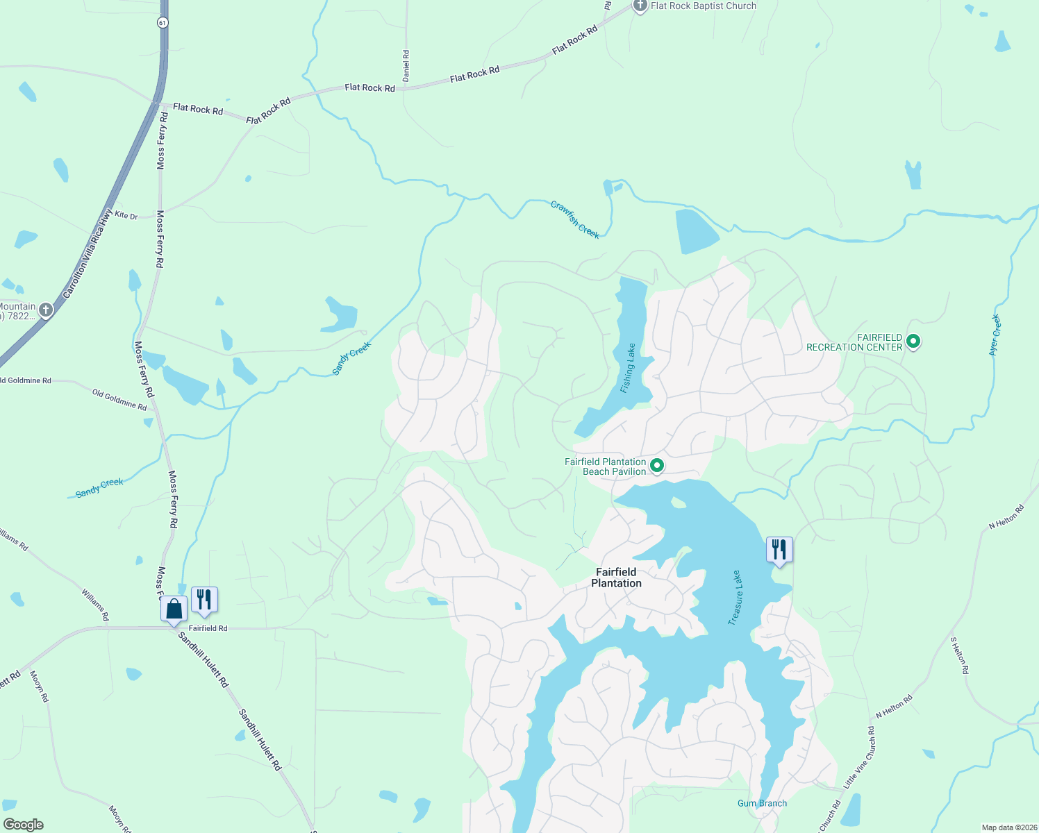 map of restaurants, bars, coffee shops, grocery stores, and more near 7336 South Mitchell Court in Villa Rica