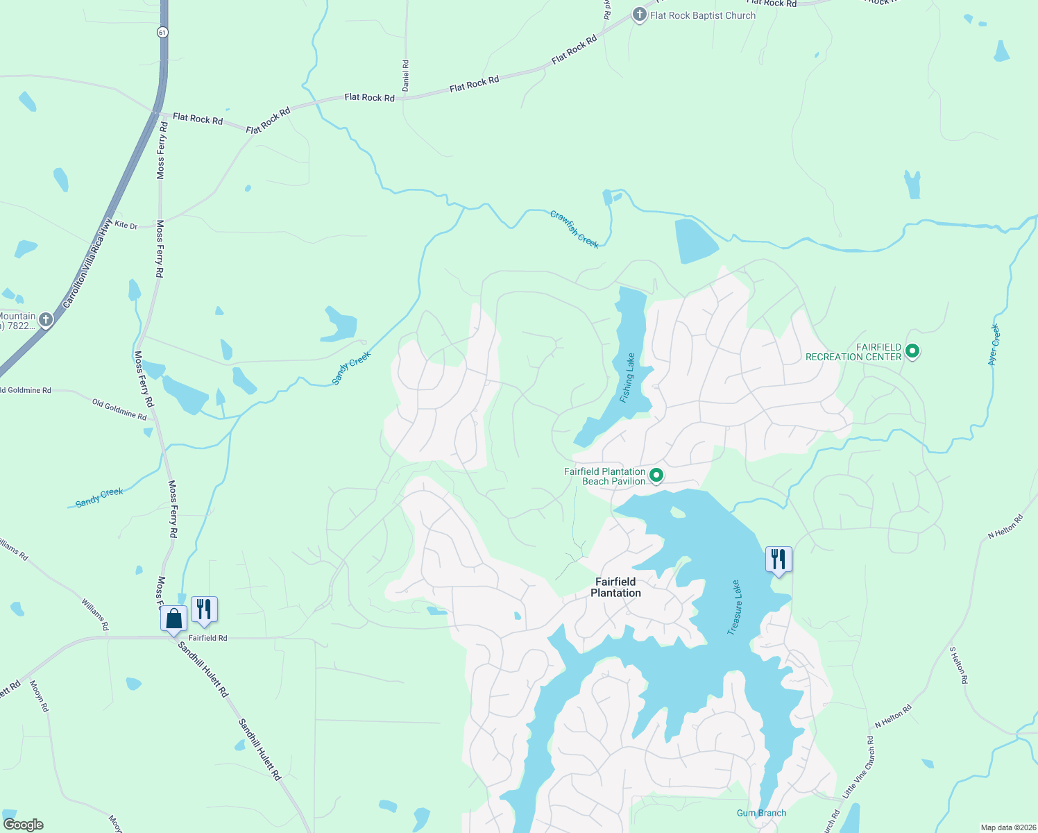 map of restaurants, bars, coffee shops, grocery stores, and more near 7336 South Mitchell Court in Villa Rica