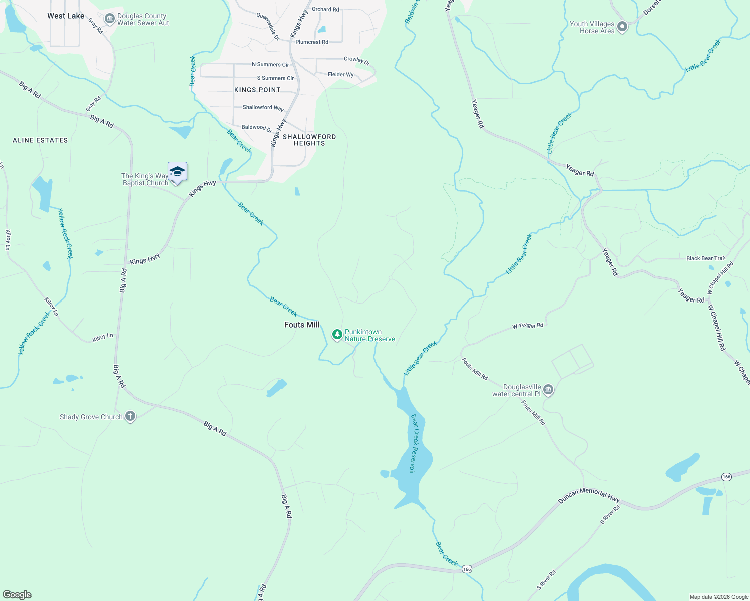 map of restaurants, bars, coffee shops, grocery stores, and more near 5935 Double Birch in Douglasville