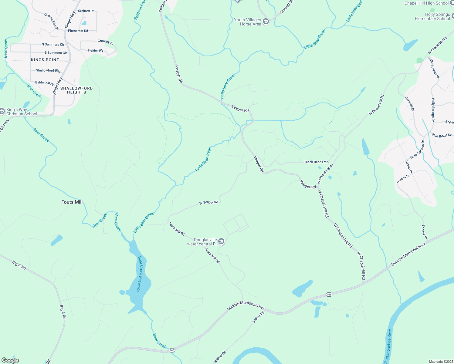 map of restaurants, bars, coffee shops, grocery stores, and more near 5470 West Yeager Road in Douglasville
