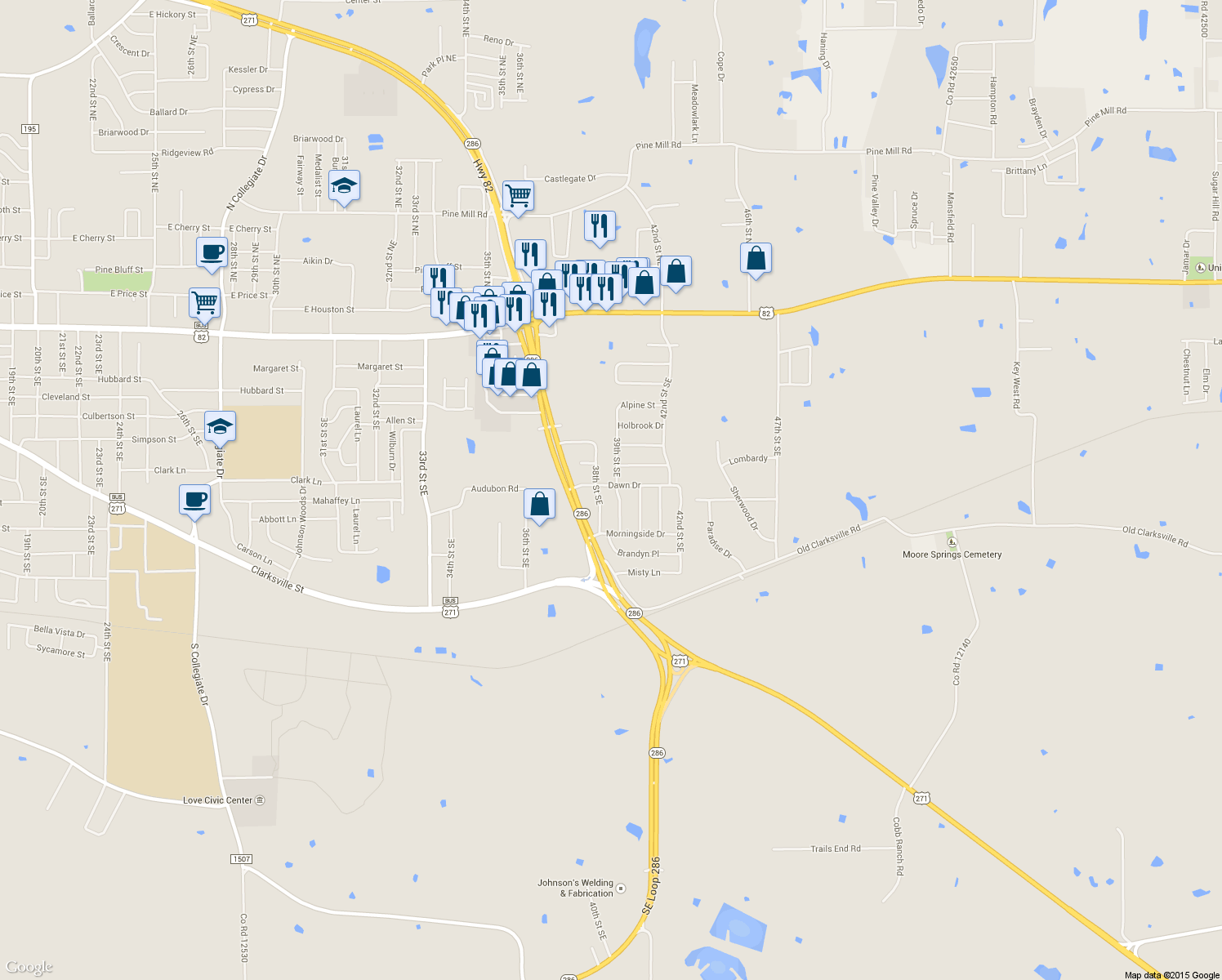 map of restaurants, bars, coffee shops, grocery stores, and more near 810 39th Street Southeast in Paris