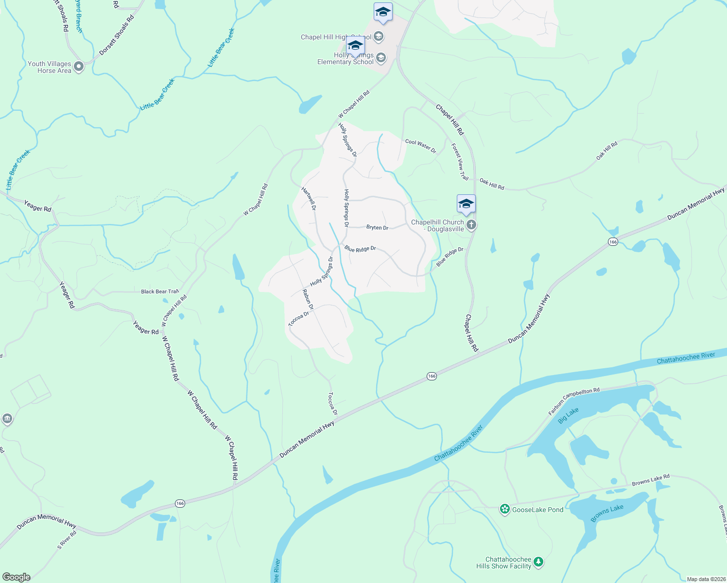 map of restaurants, bars, coffee shops, grocery stores, and more near 5512 Oconee Drive in Douglasville
