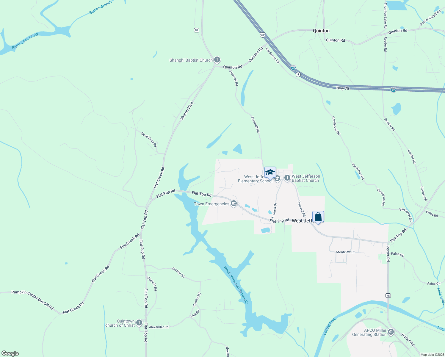 map of restaurants, bars, coffee shops, grocery stores, and more near 4744 Watkins Road in Quinton