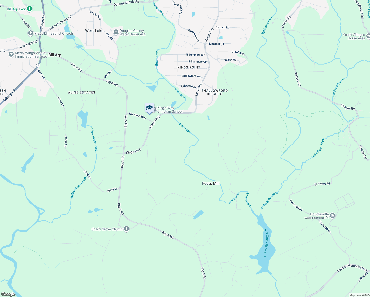 map of restaurants, bars, coffee shops, grocery stores, and more near 5515 Punkintown Road in Douglasville