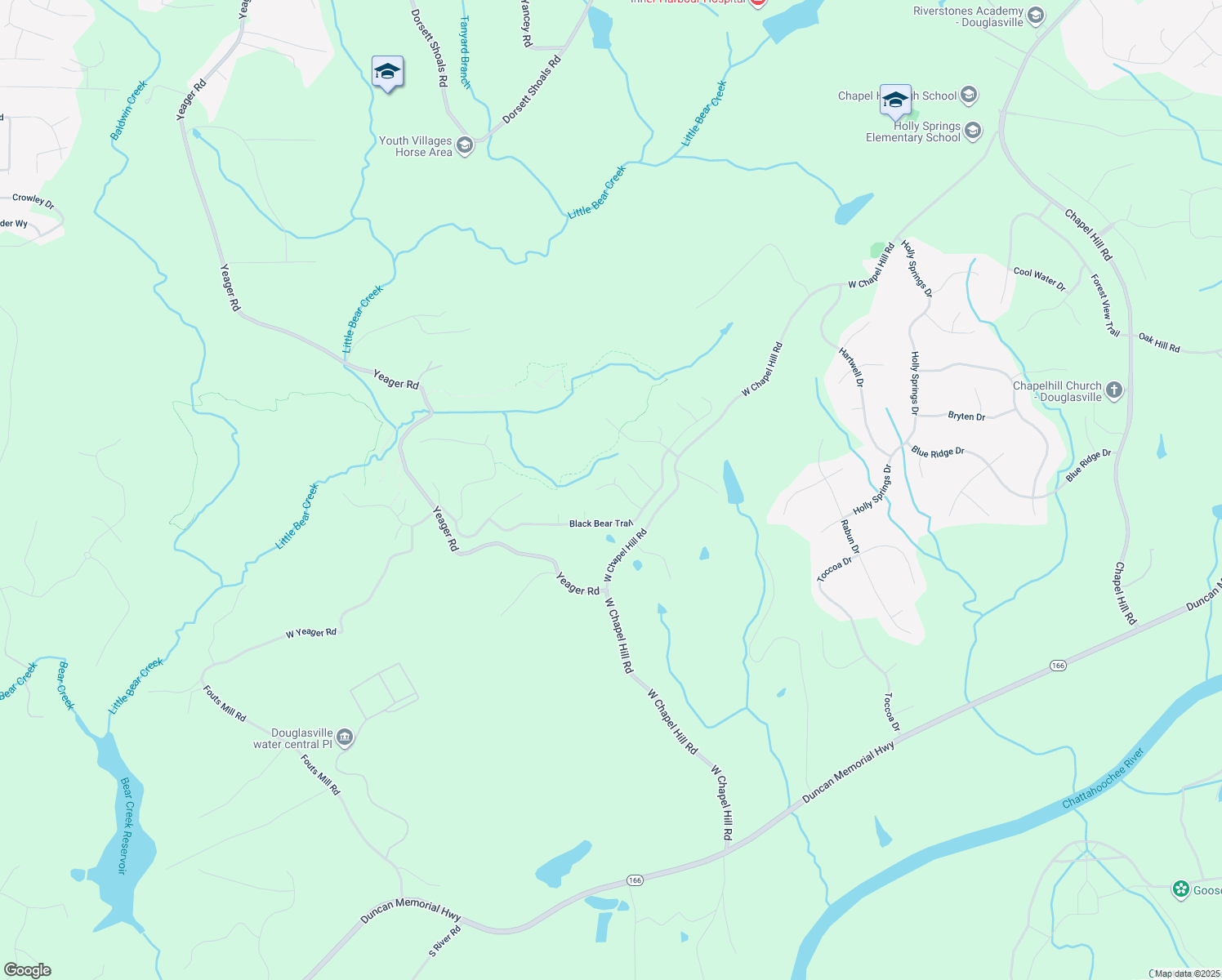 map of restaurants, bars, coffee shops, grocery stores, and more near 5629 Woodland Greens Road in Douglasville